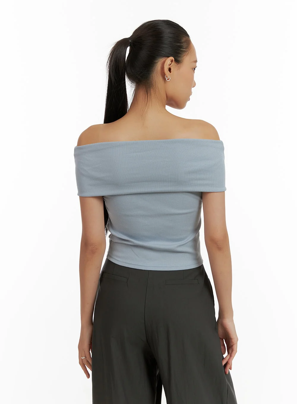 Off-Shoulder Solid Top CU414 - Image 5