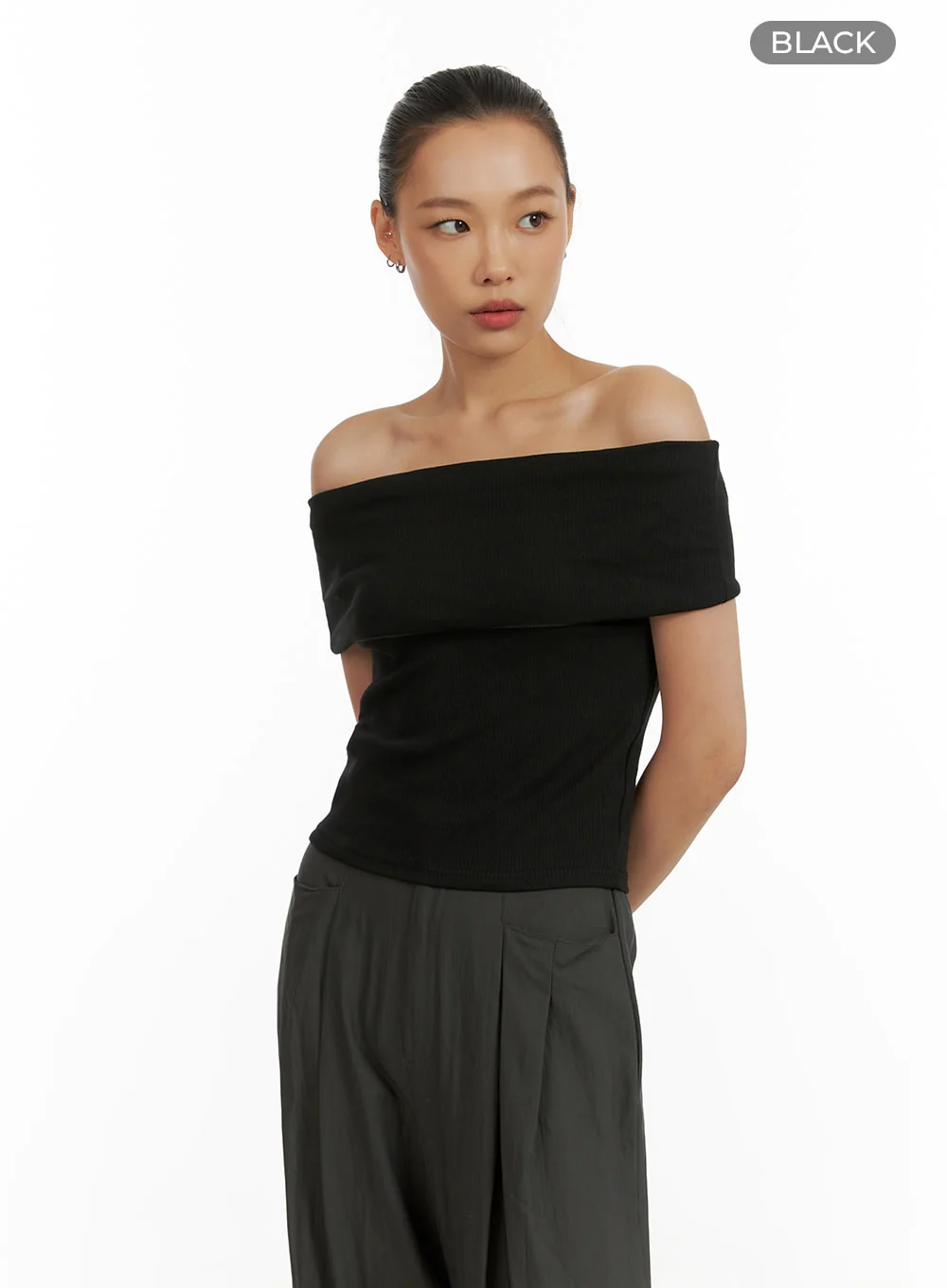 Off-Shoulder Solid Top CU414 - Image 7