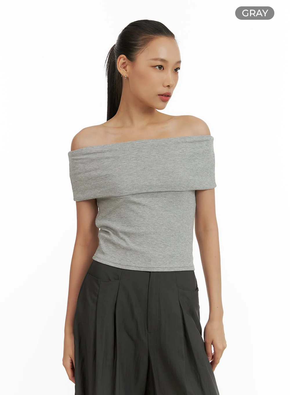 Off-Shoulder Solid Top CU414 - Image 8
