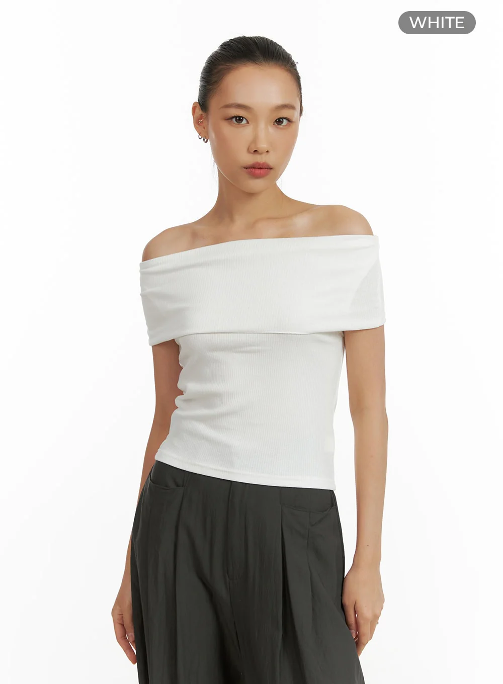 Off-Shoulder Solid Top CU414 - Image 9