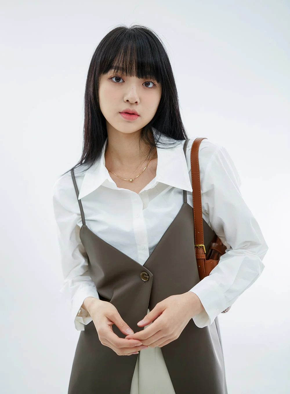 One Button Faux Leather Mini Dress OS29 - Image 5
