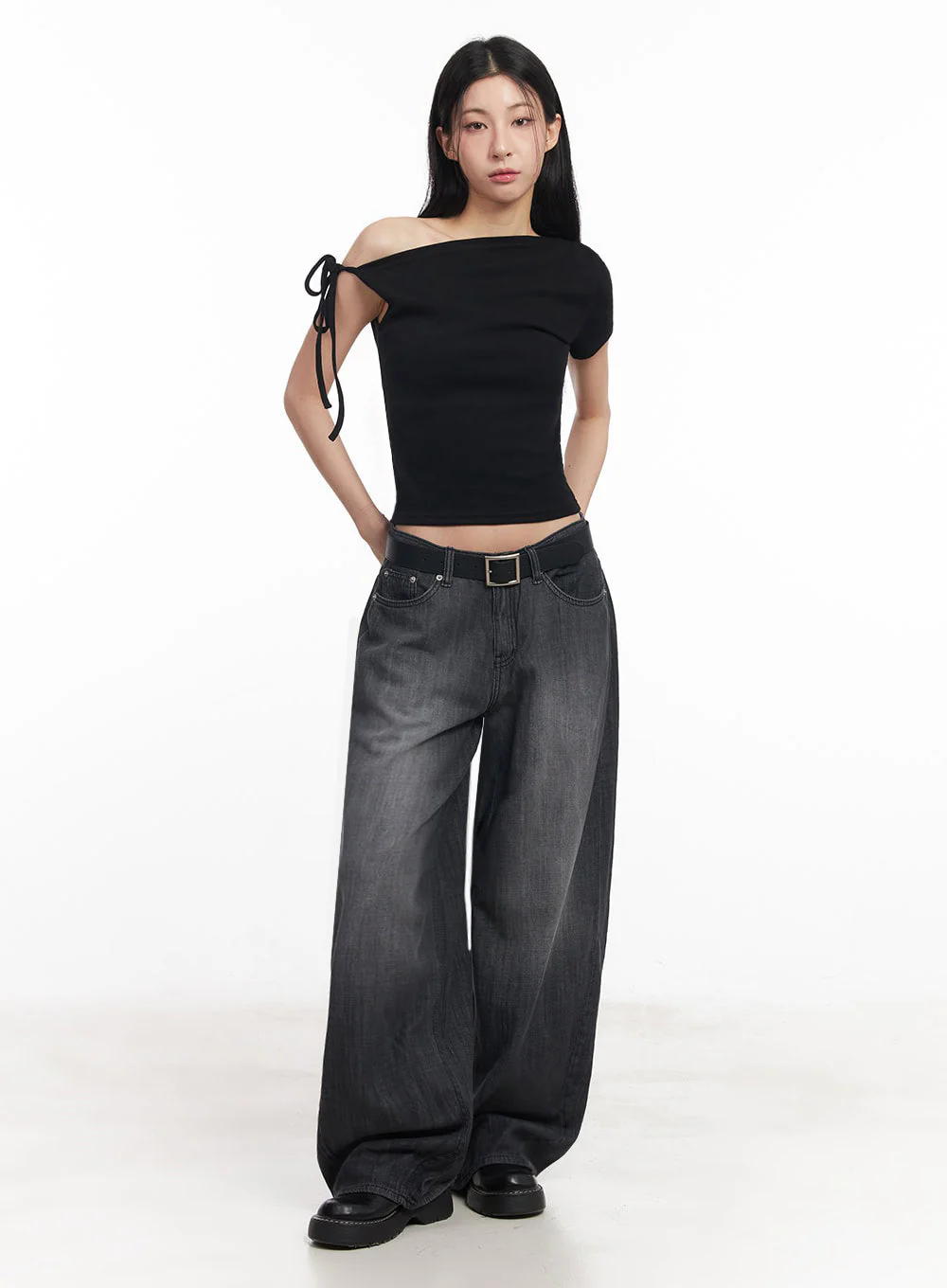 One-Shoulder Ribbon Top IY529 - Image 3