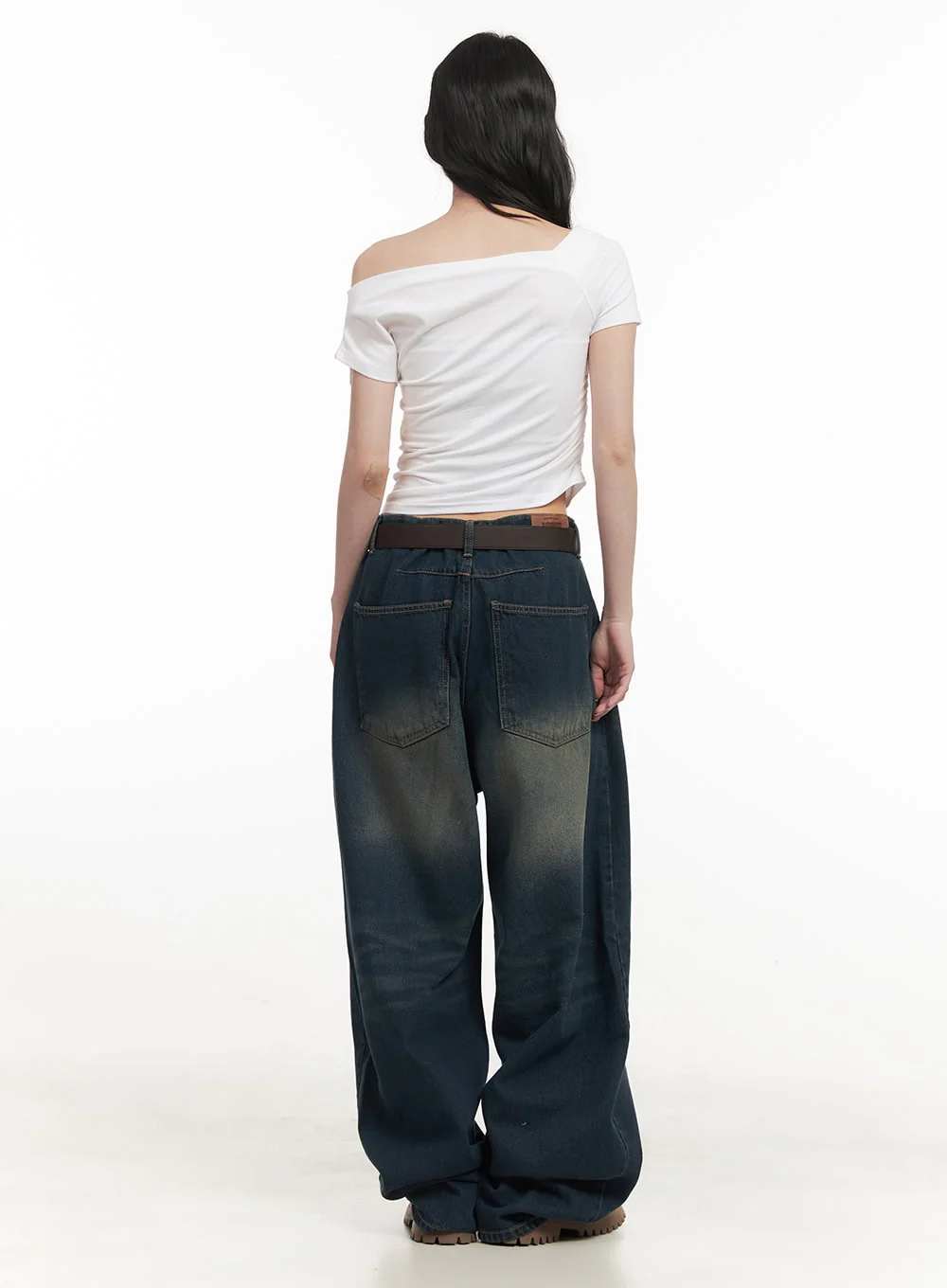 One-Shoulder Shirring Crop Top CF513 - Image 8