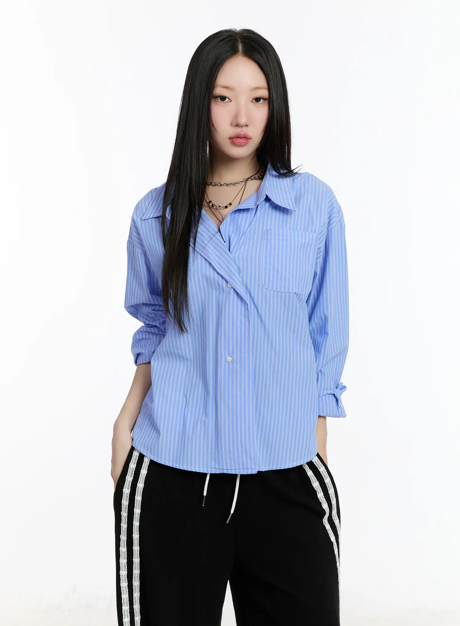 Oversized Button-Up Shirt CM511 - Image 10