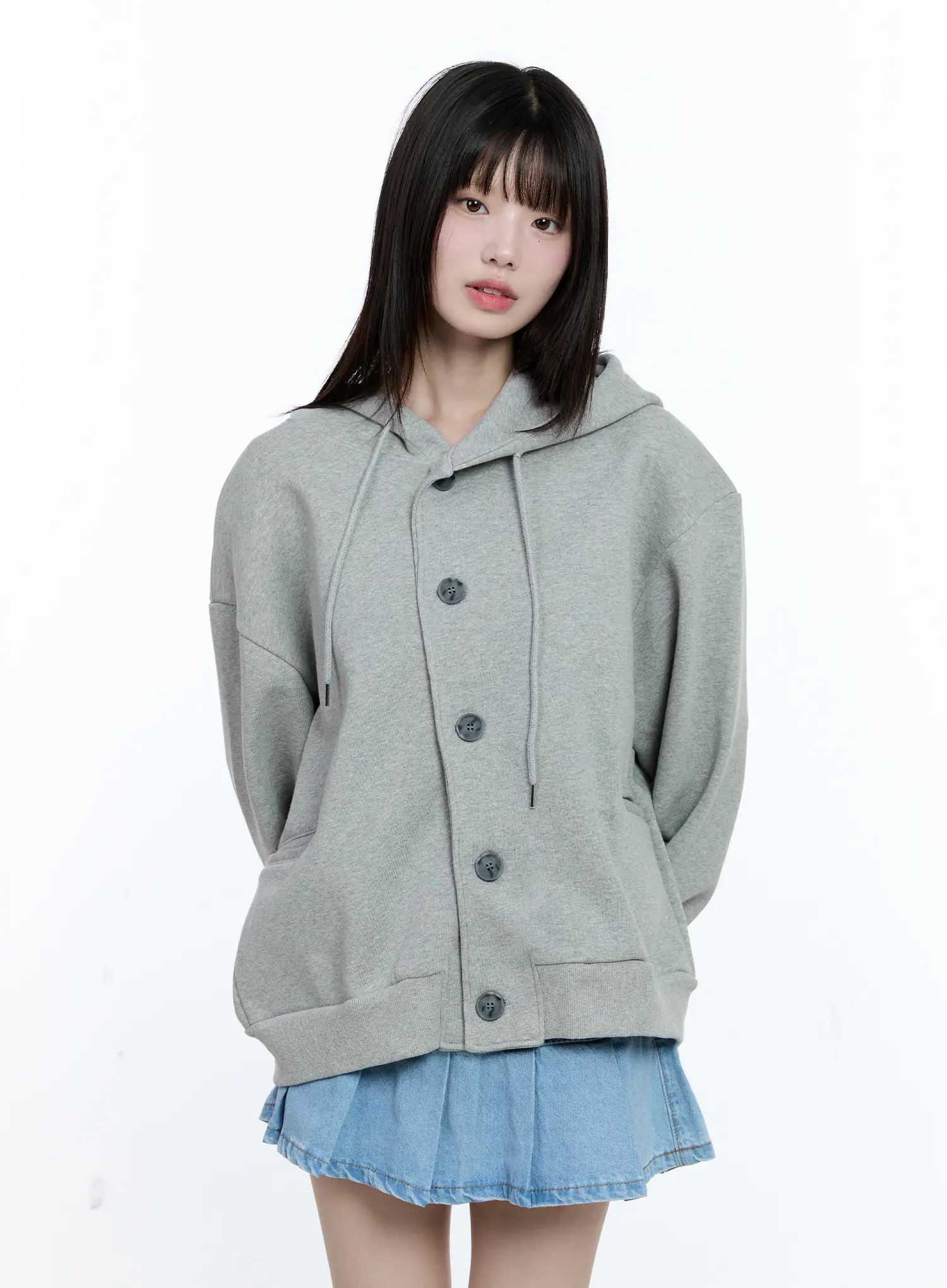 Oversized Buttoned Hoodie CG511 - Image 11