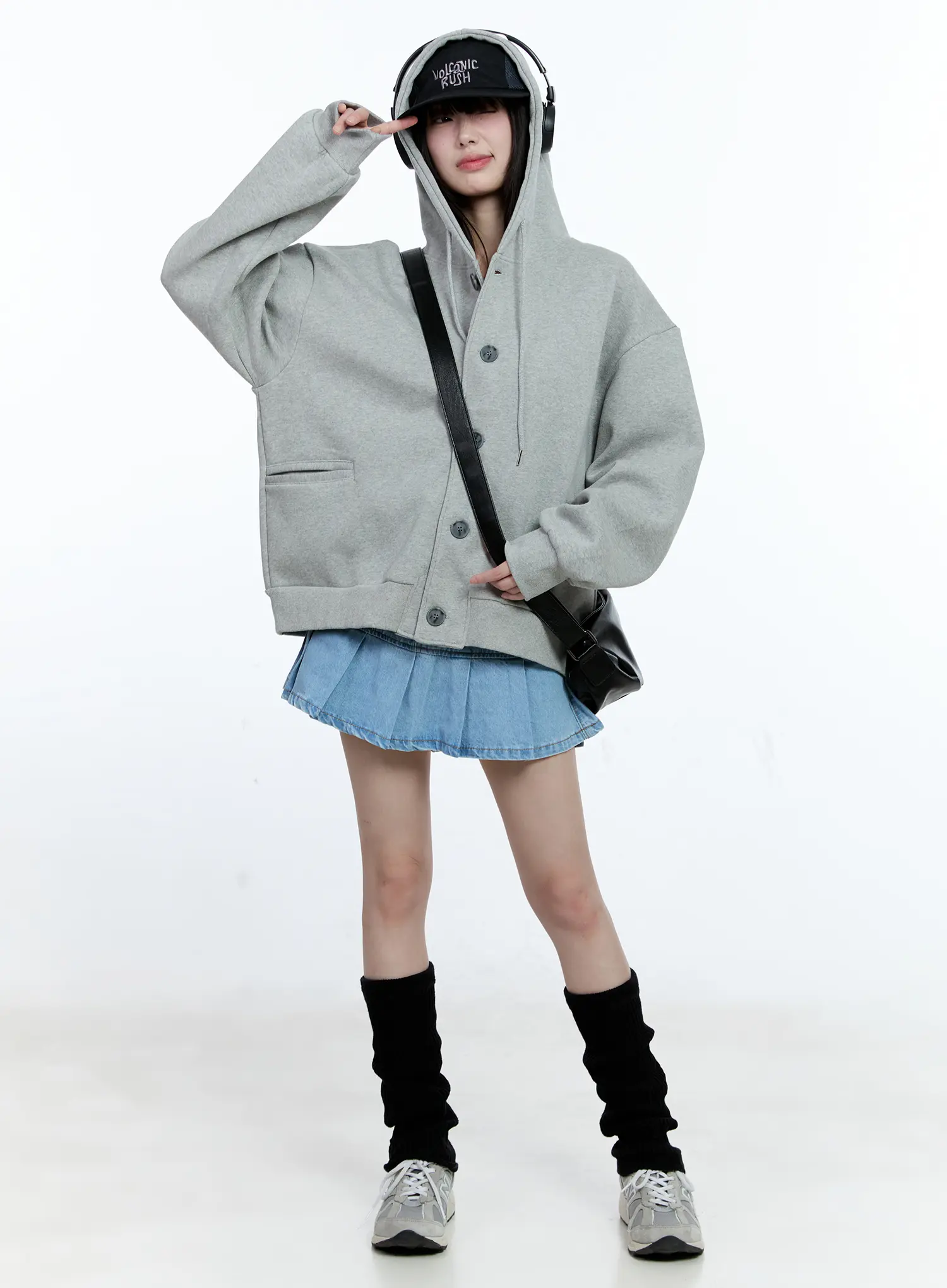 Oversized Buttoned Hoodie CG511 - Image 12