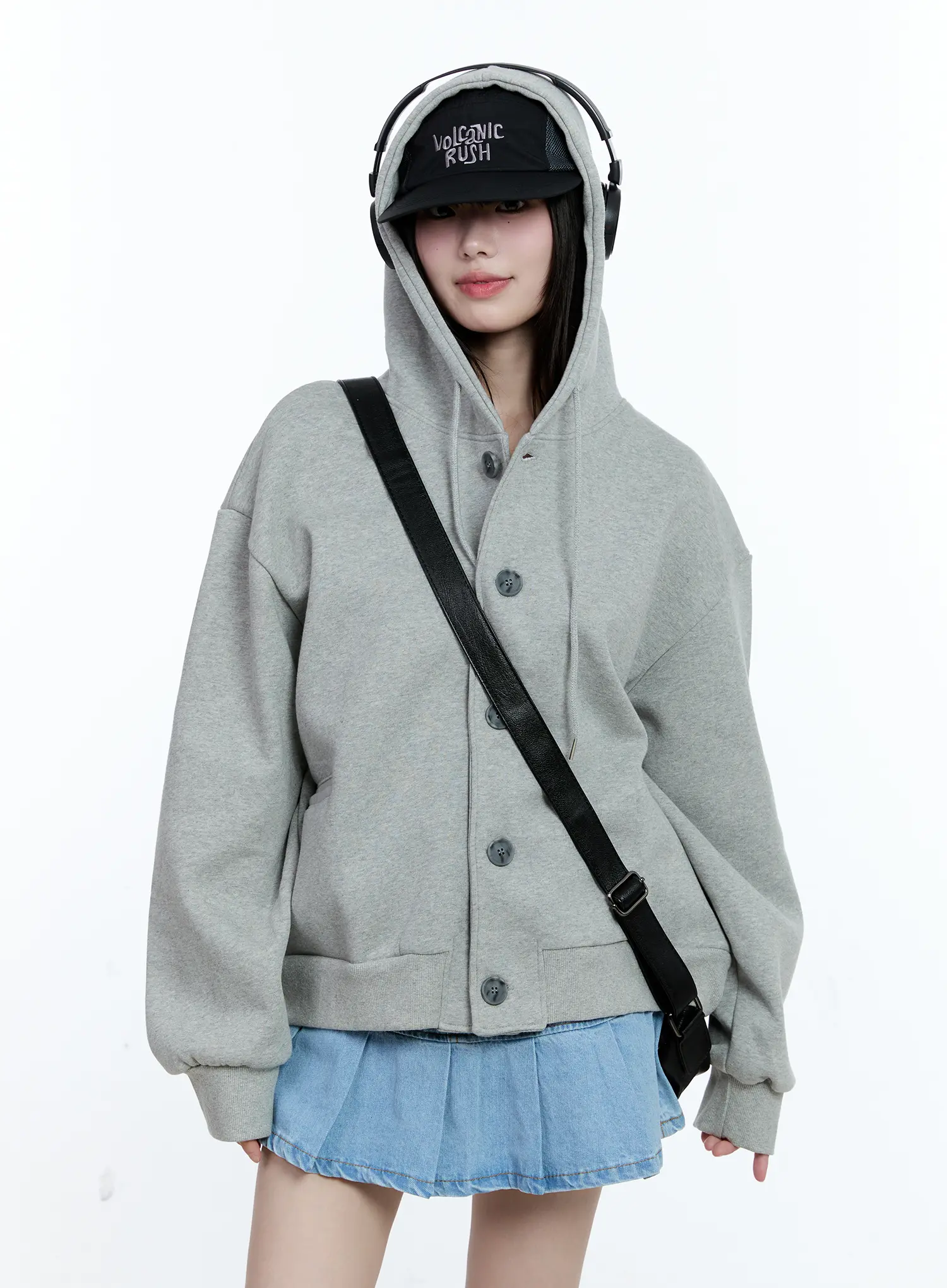Oversized Buttoned Hoodie CG511 - Image 13