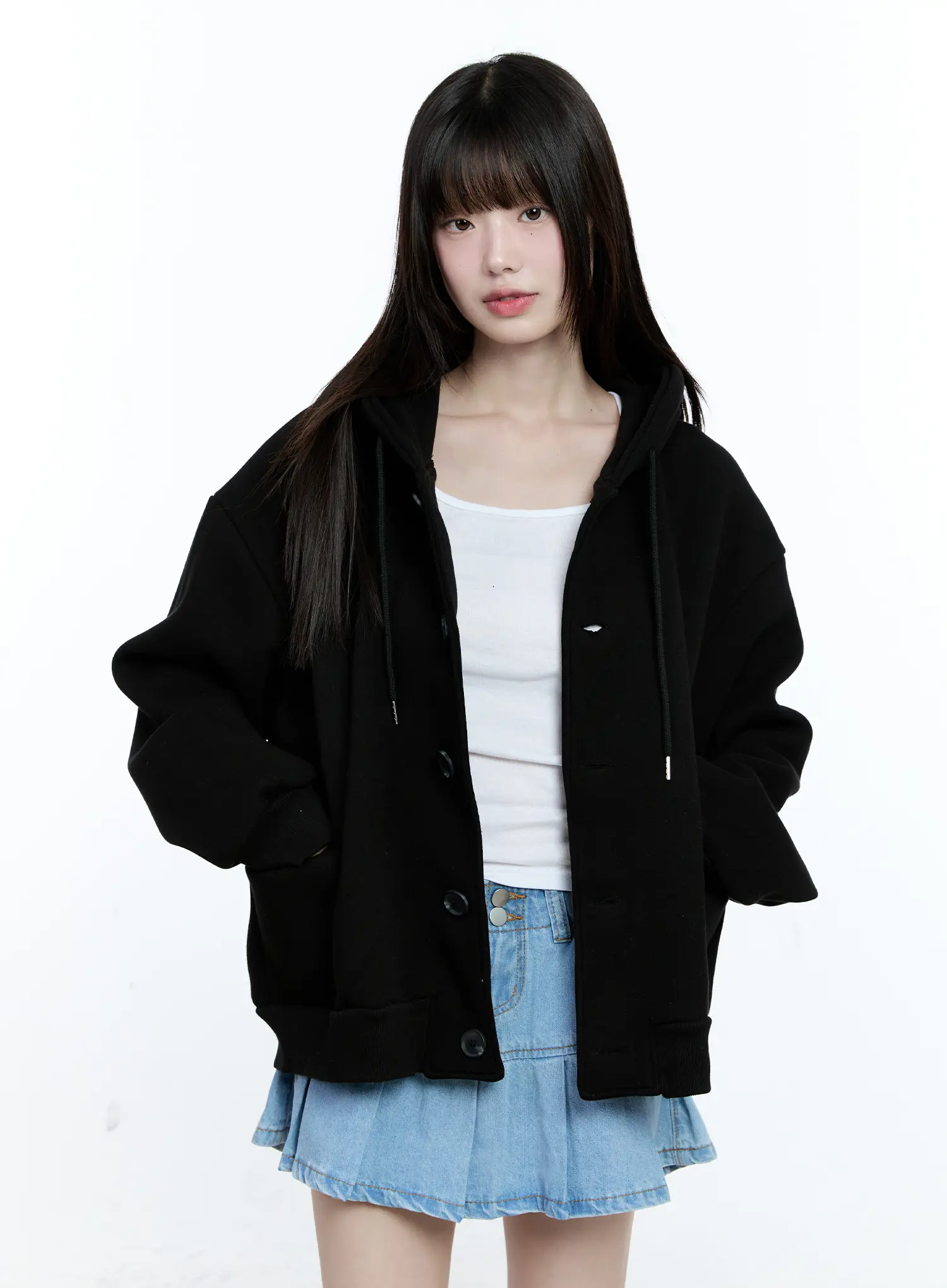 Oversized Buttoned Hoodie CG511 - Image 16