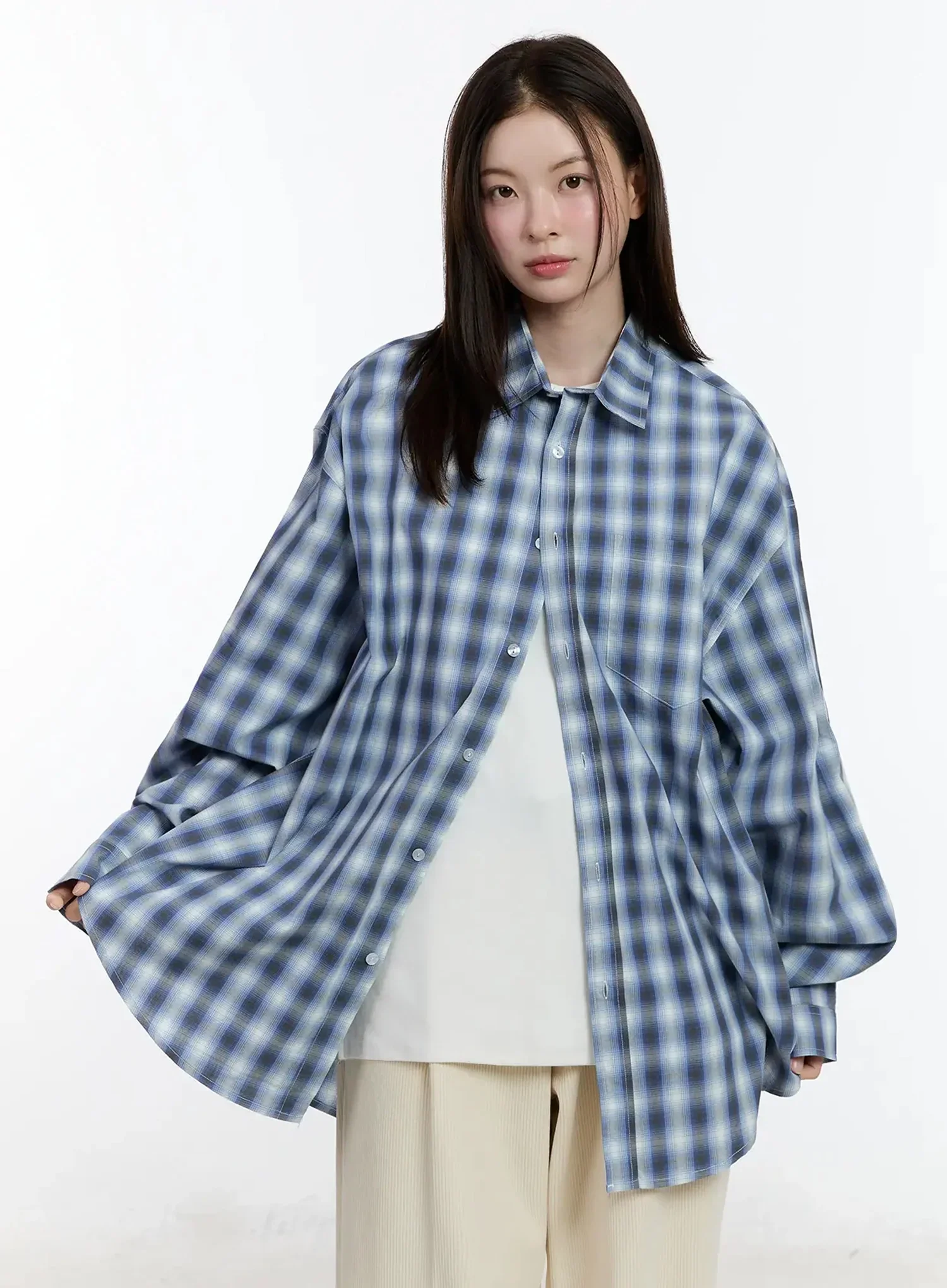 Oversized Check Shirt ID526 - Image 10