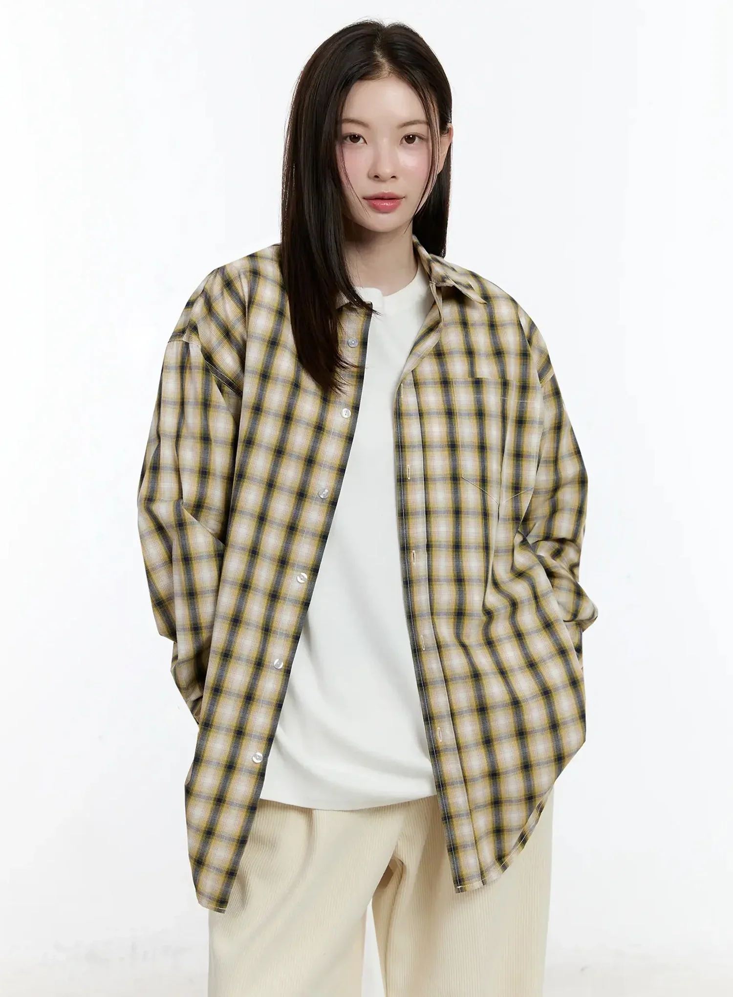 Oversized Check Shirt ID526 - Image 12