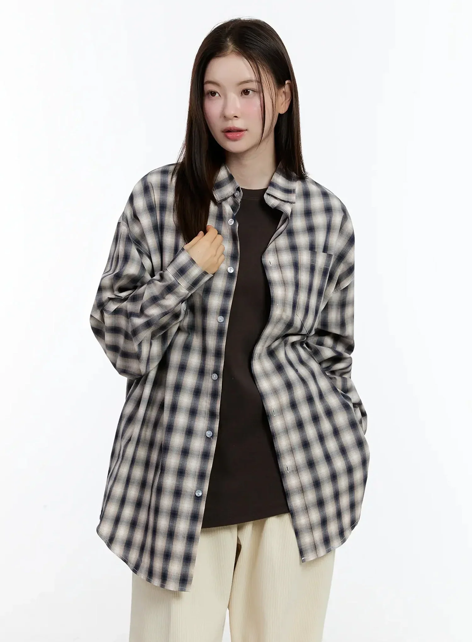 Oversized Check Shirt ID526 - Image 5