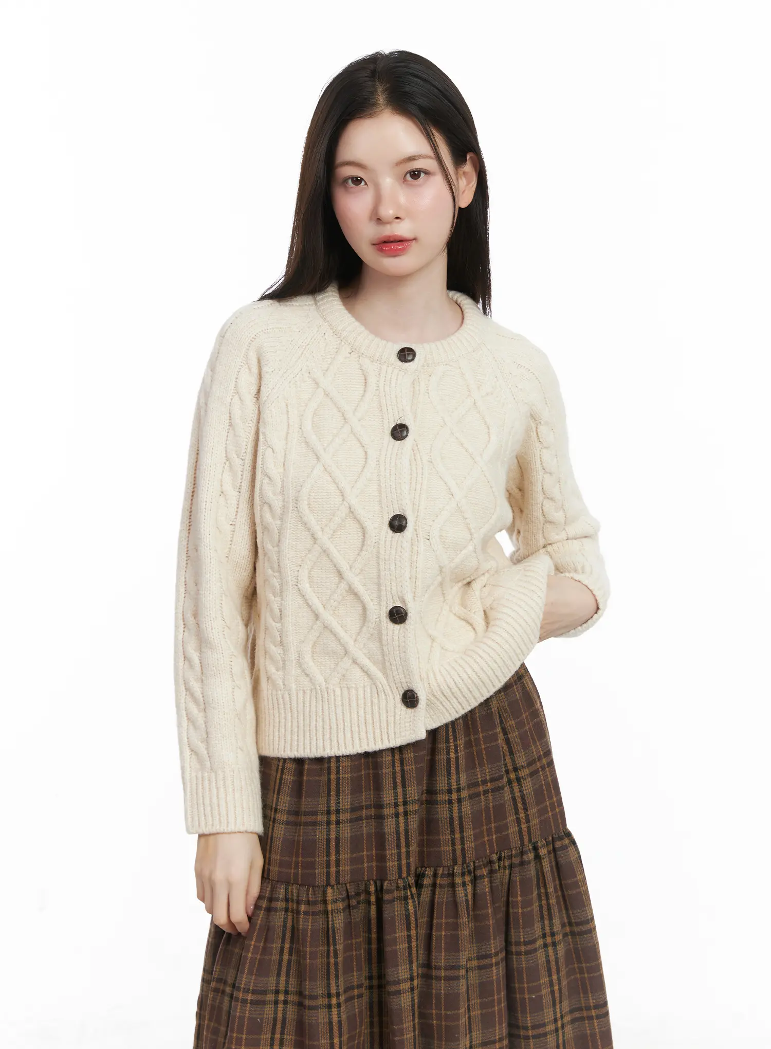 Oversized Chunky Cable Knit Cardigan CJ506 - Image 2