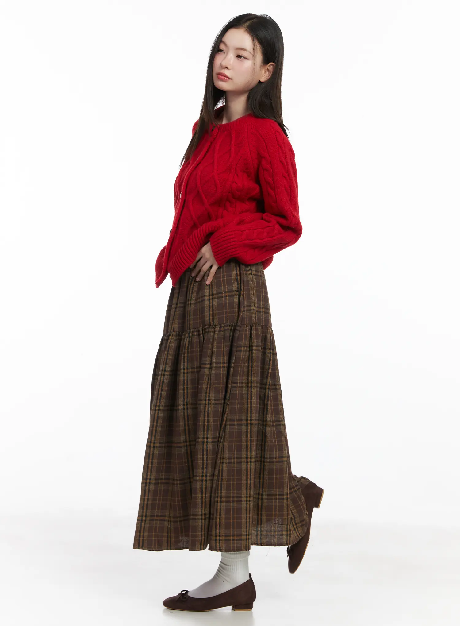 Oversized Chunky Cable Knit Cardigan CJ506 - Image 4
