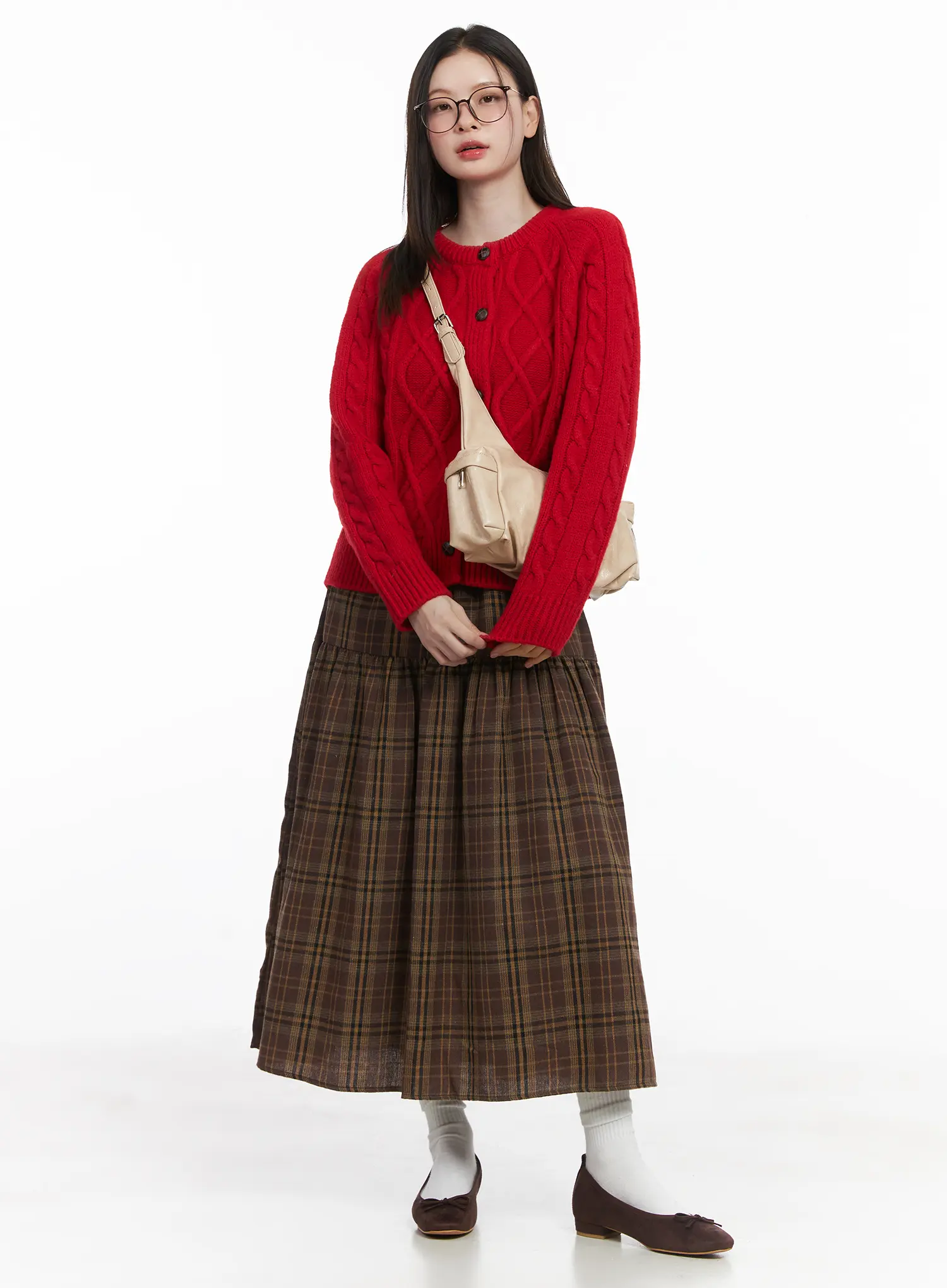 Oversized Chunky Cable Knit Cardigan CJ506 - Image 7