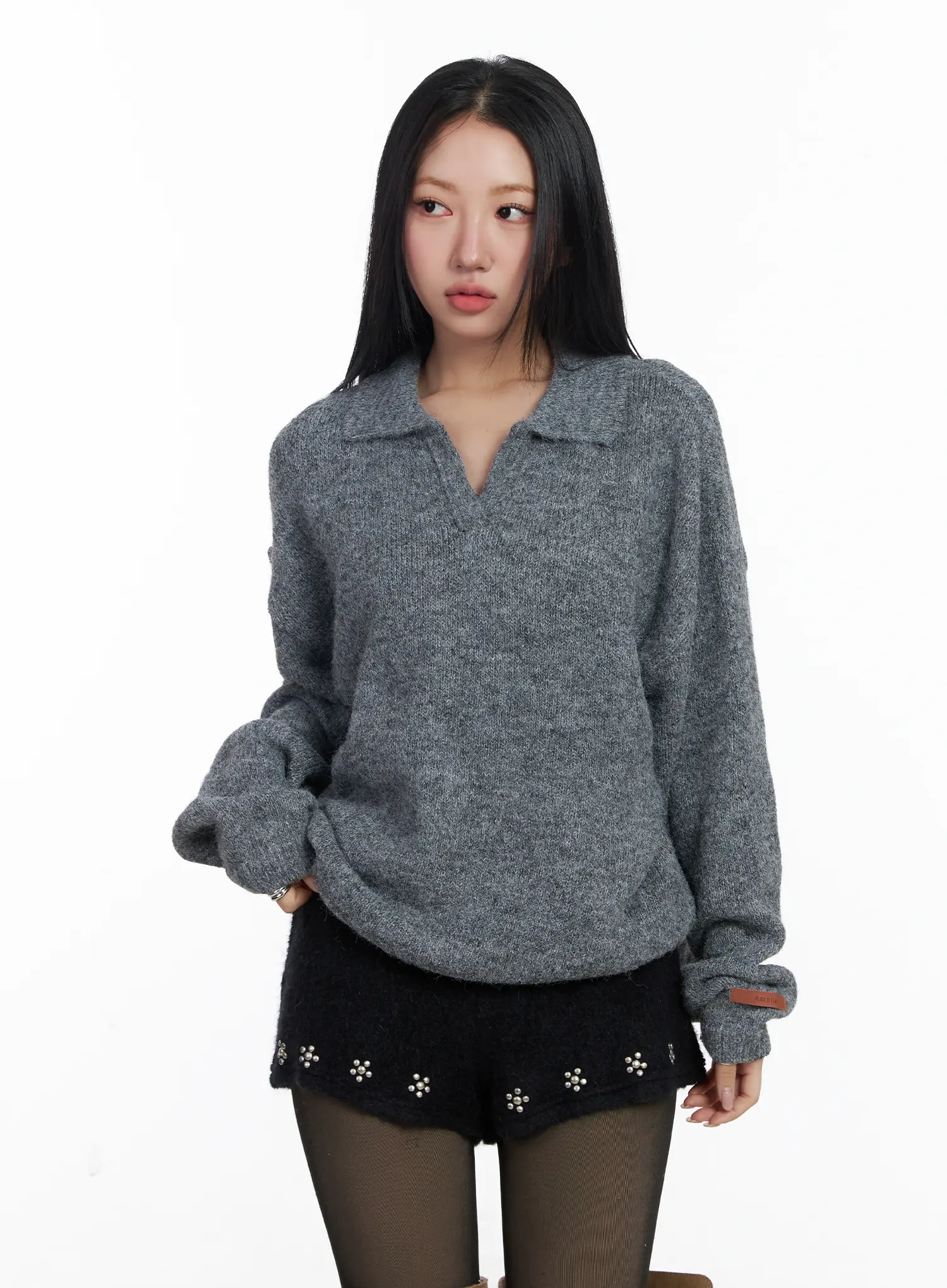 Oversized Collar Knit Sweater CJ514 - Image 11