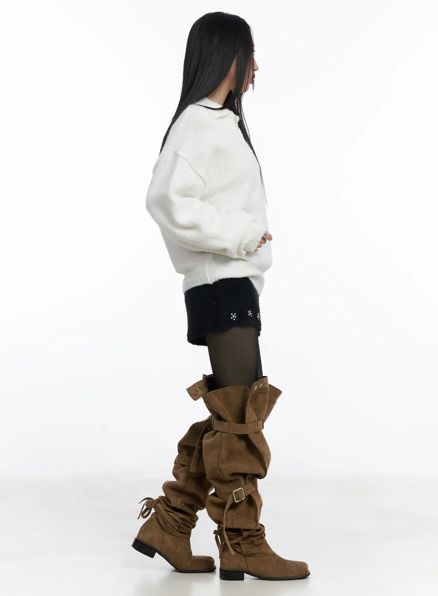 Oversized Collar Knit Sweater CJ514 - Image 9