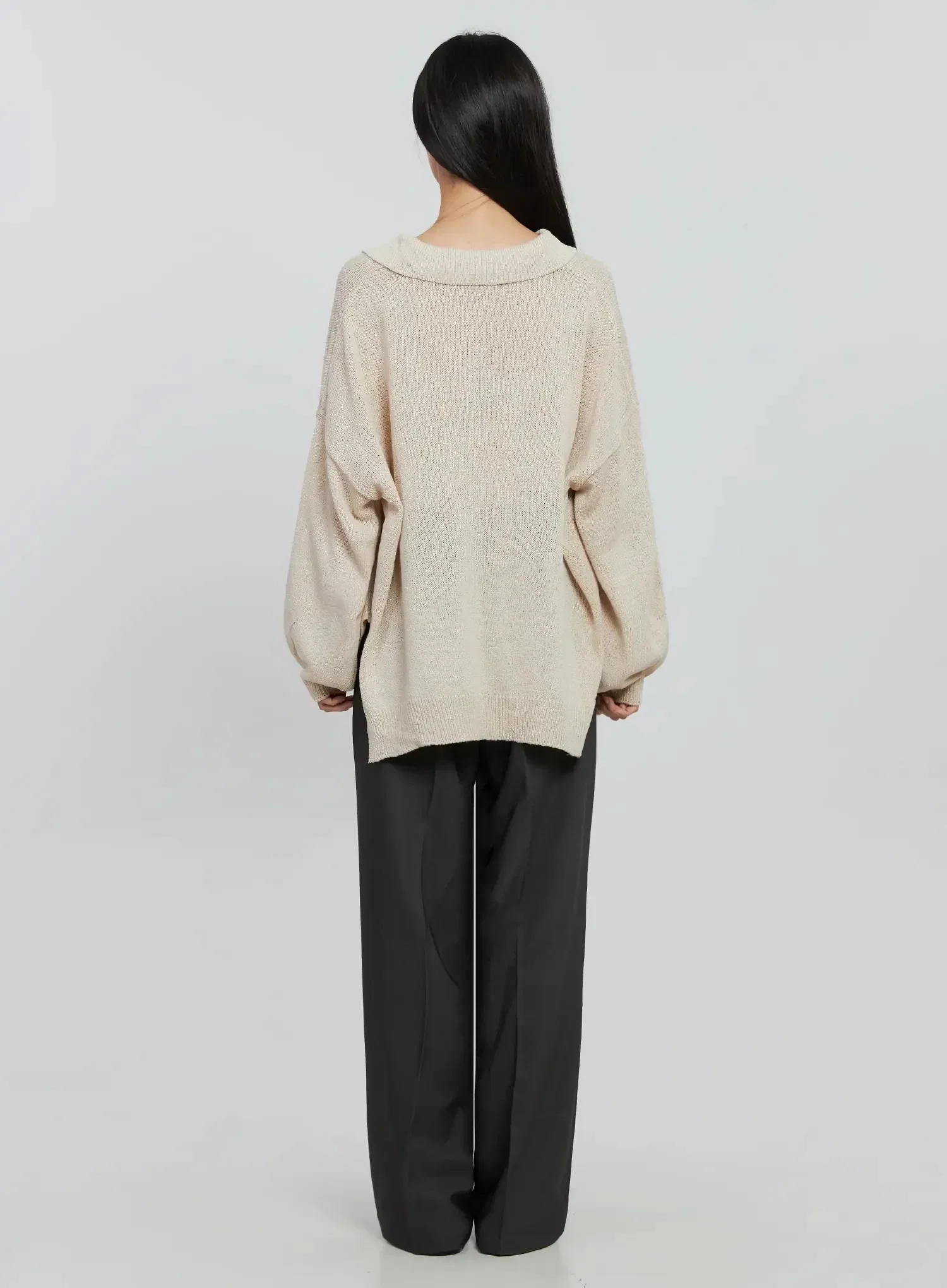 Oversized Collar Knit Top IN507 - Image 8