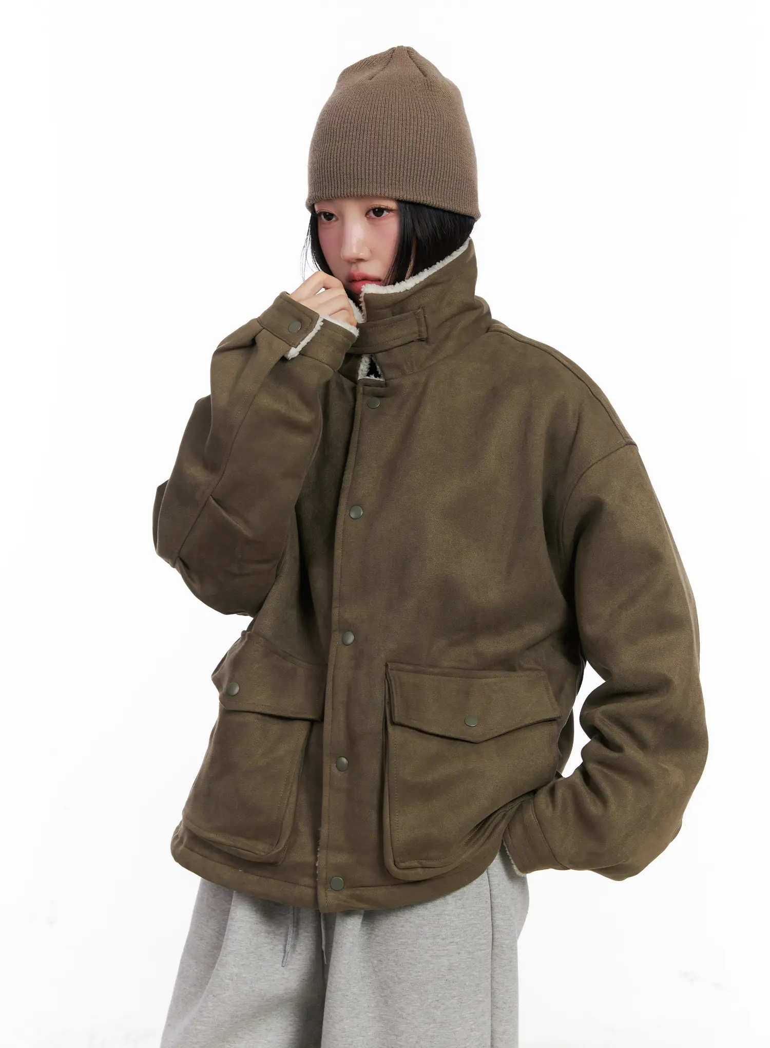 Oversized Faux Fur Jacket CN528 - Image 2