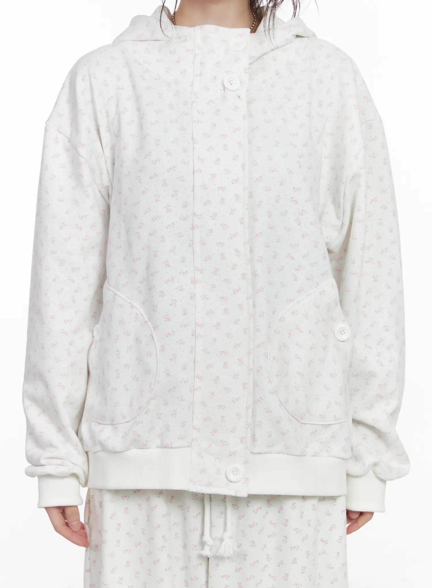 Oversized Floral Hooded Sweatshirt CM526 - Image 5
