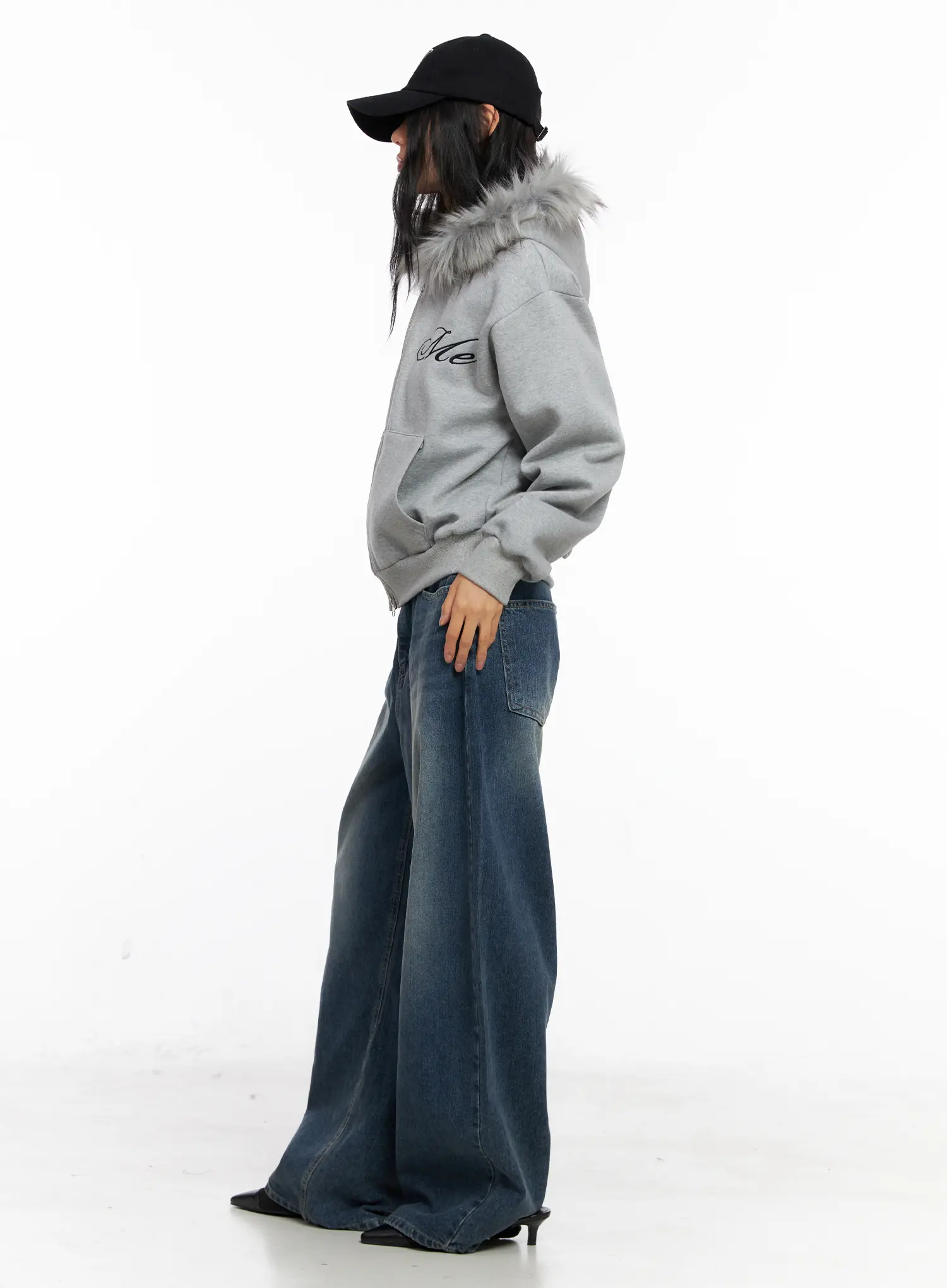 Oversized Fur Zip-Up Hoodie CO529 - Image 6
