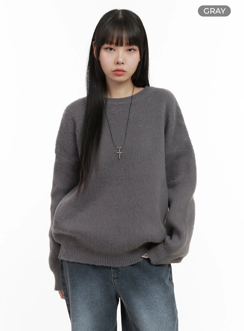 Oversized Fuzy Soft Knit Sweater OO401 - Image 9