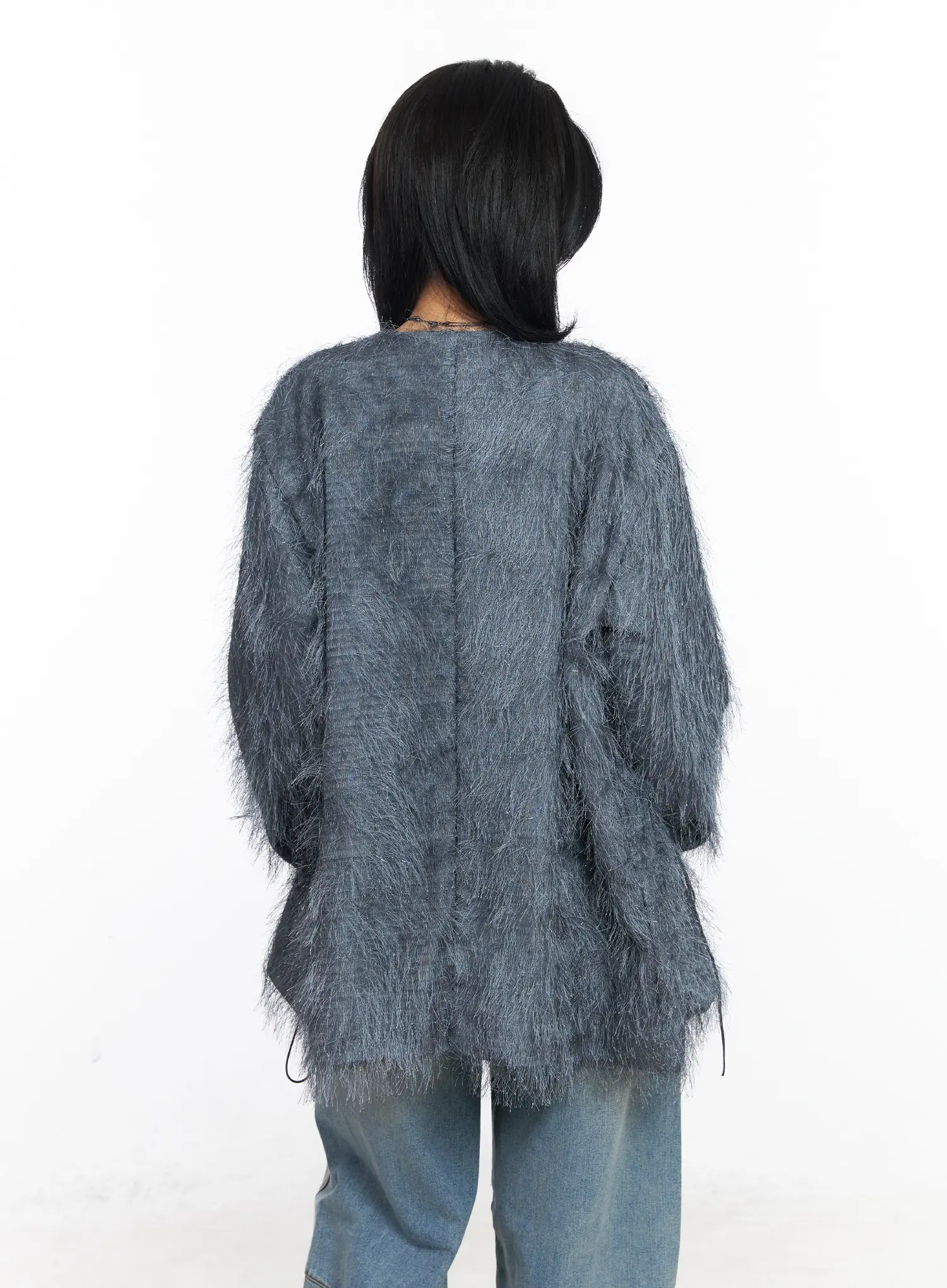 Oversized Fuzzy Knit Cardigan CJ523 - Image 9
