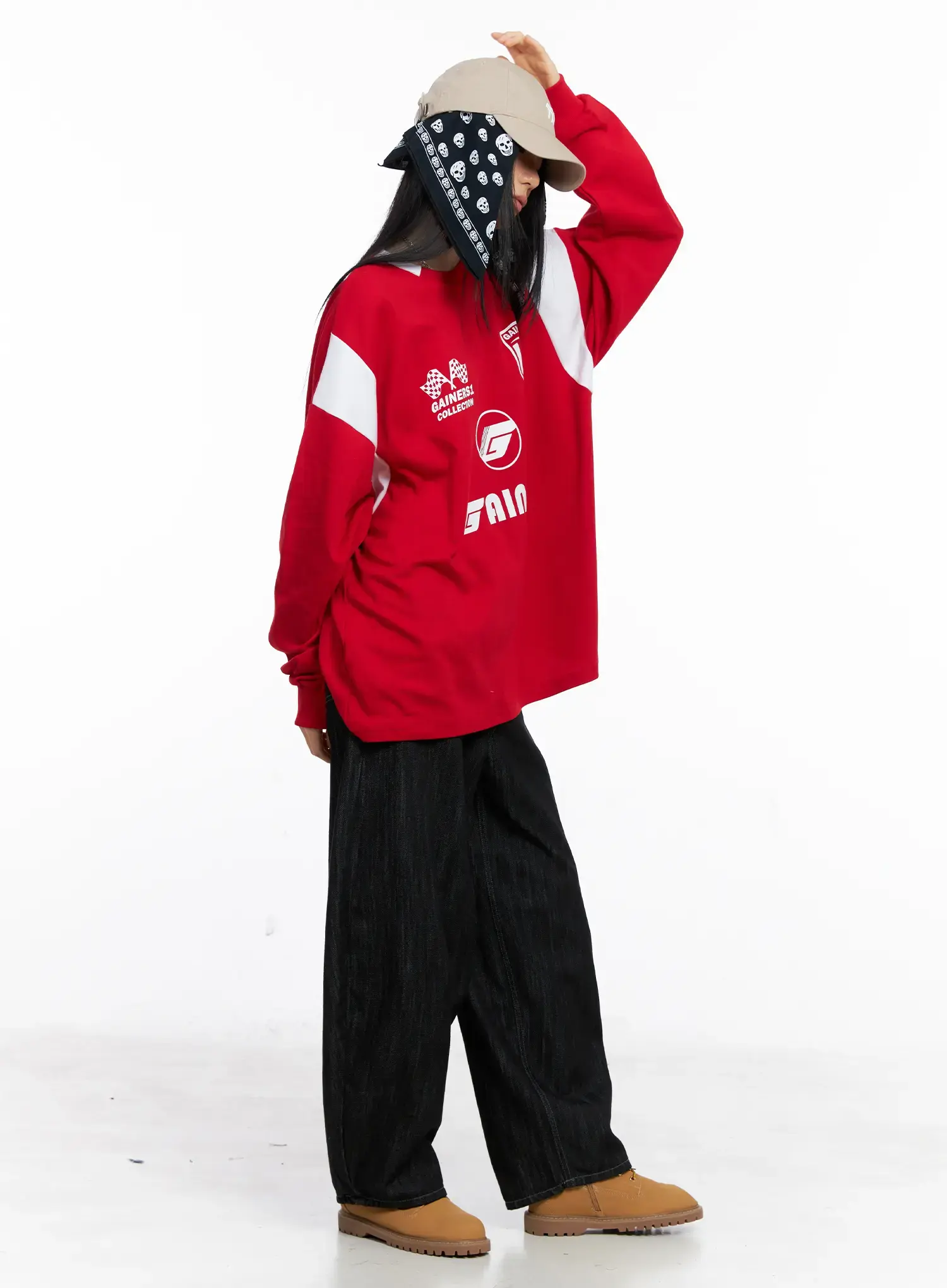 Oversized Graphic Jersey Sweatshirt CS509 - Image 9