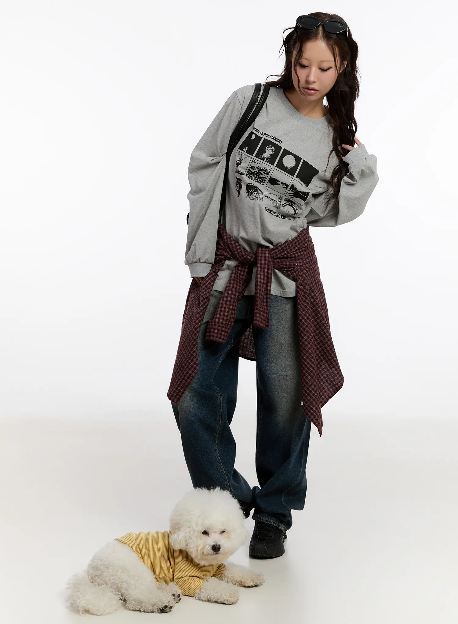 Oversized Graphic Print Long Sleeve Top CN527 - Image 3