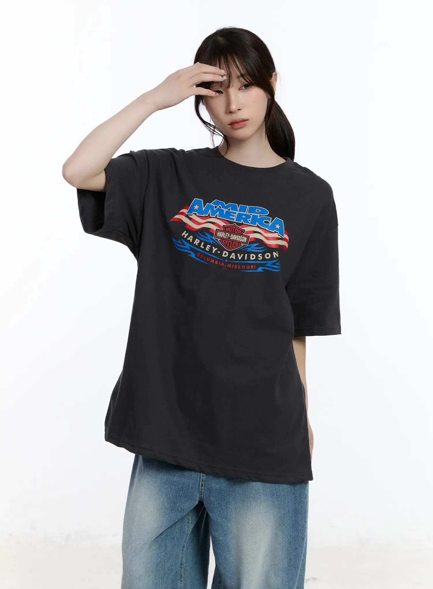 Oversized Graphic Print Tee CA503 - Image 10