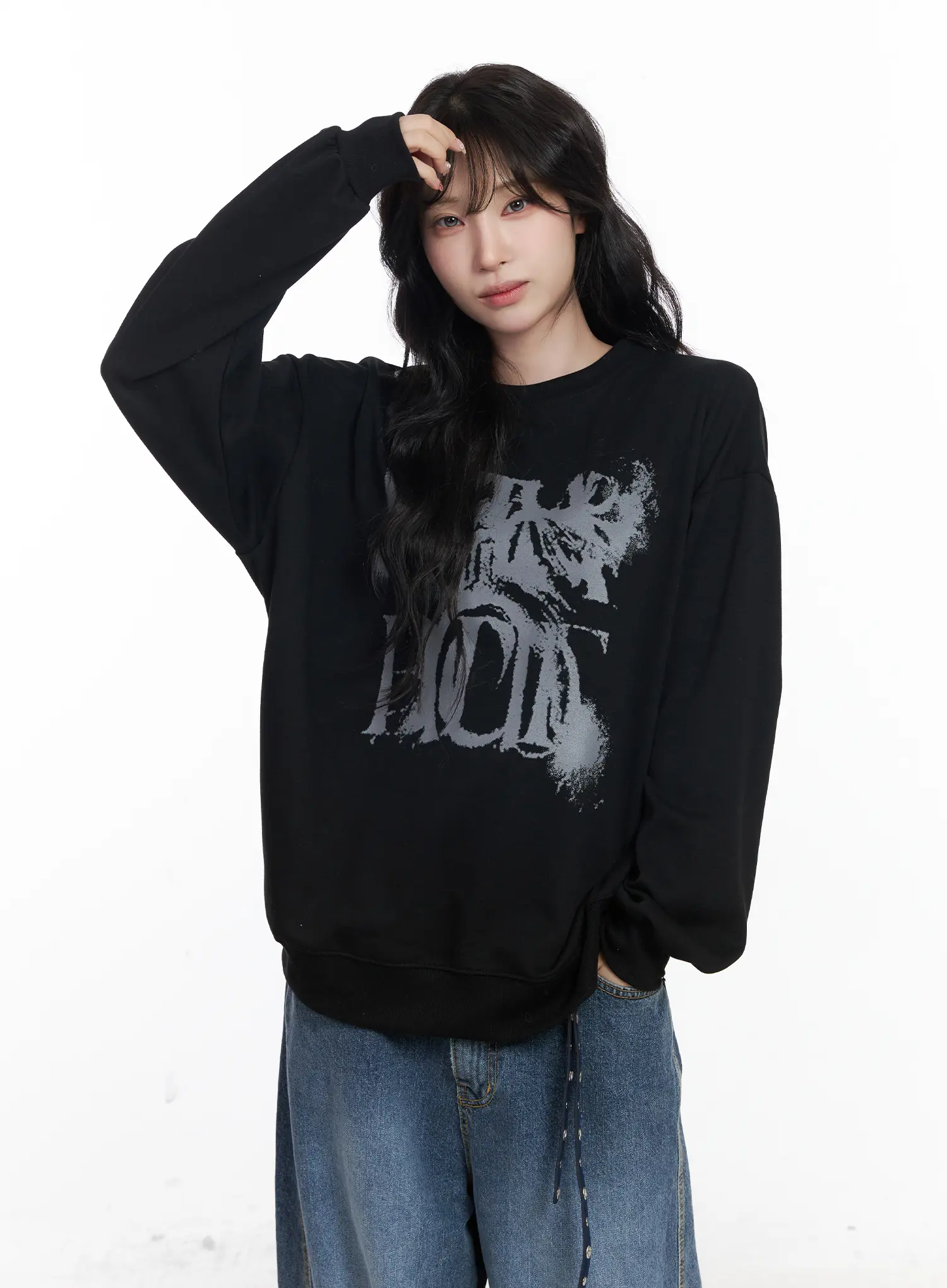 Oversized Graphic Sweatshirt CJ527 - Image 11