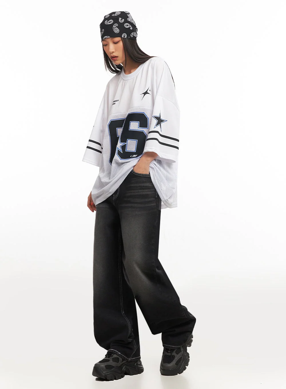 Oversized Mesh Graphic Tee IA504 - Image 10