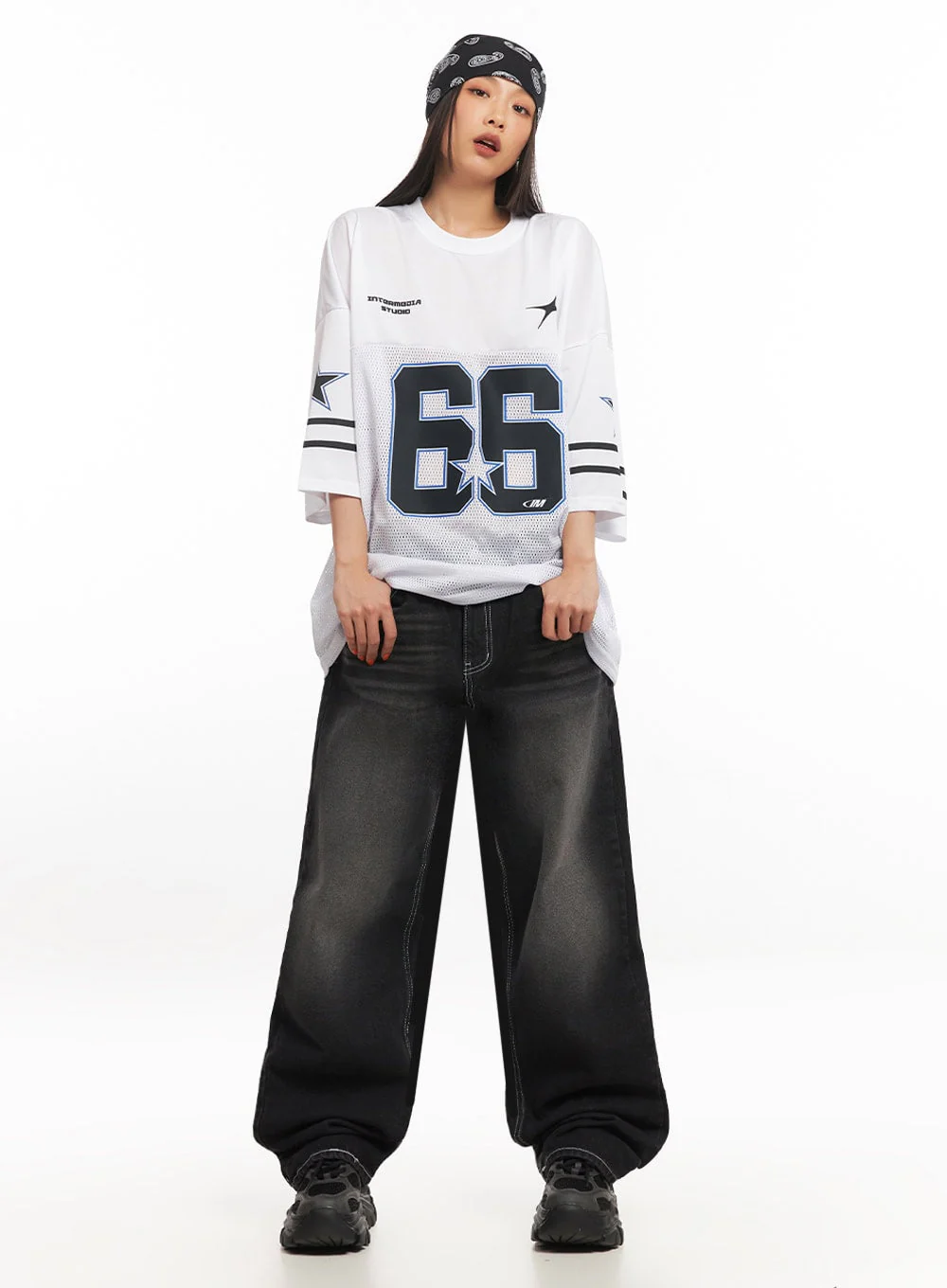 Oversized Mesh Graphic Tee IA504 - Image 6