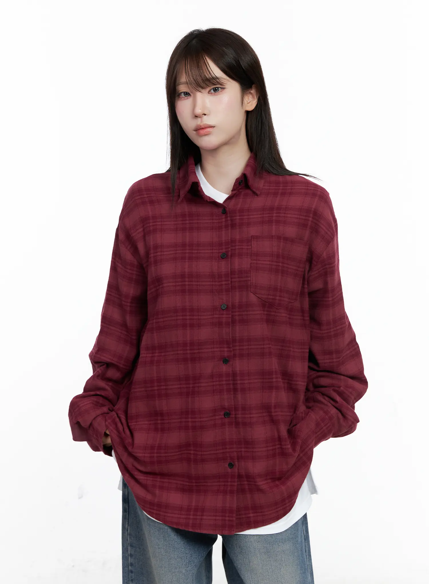 Oversized Plaid Casual Shirt CO520 - Image 2