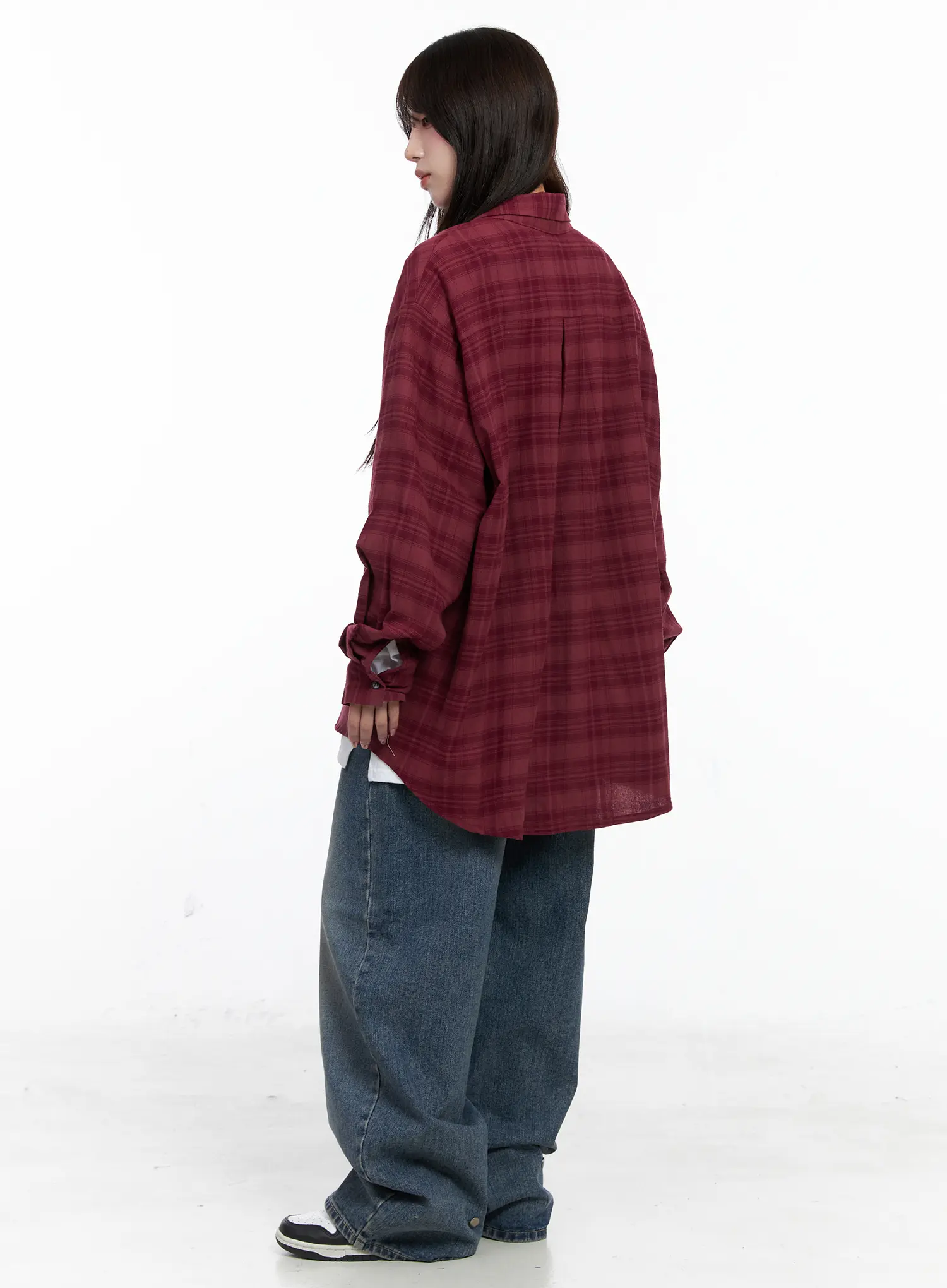 Oversized Plaid Casual Shirt CO520 - Image 4