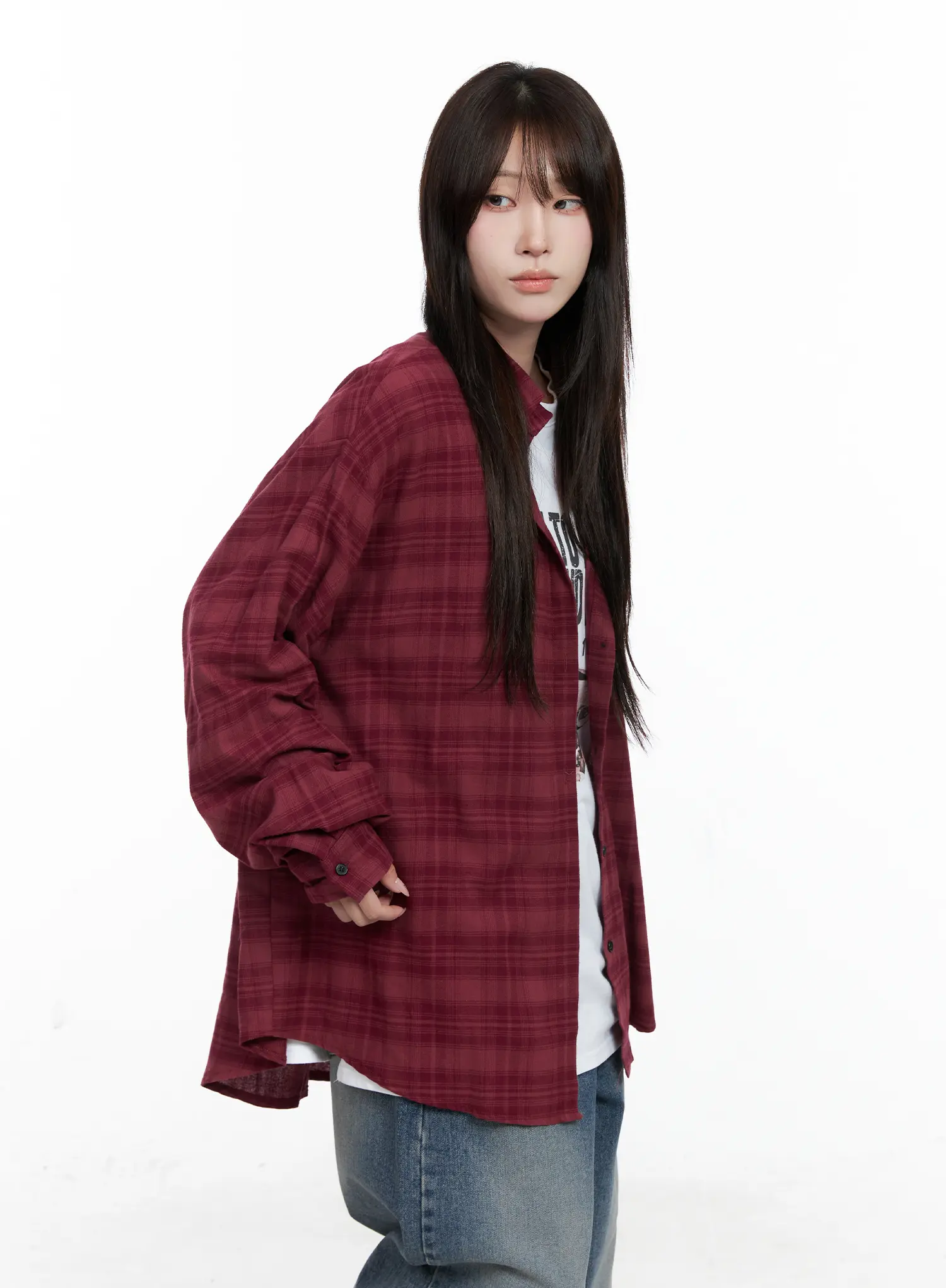 Oversized Plaid Casual Shirt CO520 - Image 5