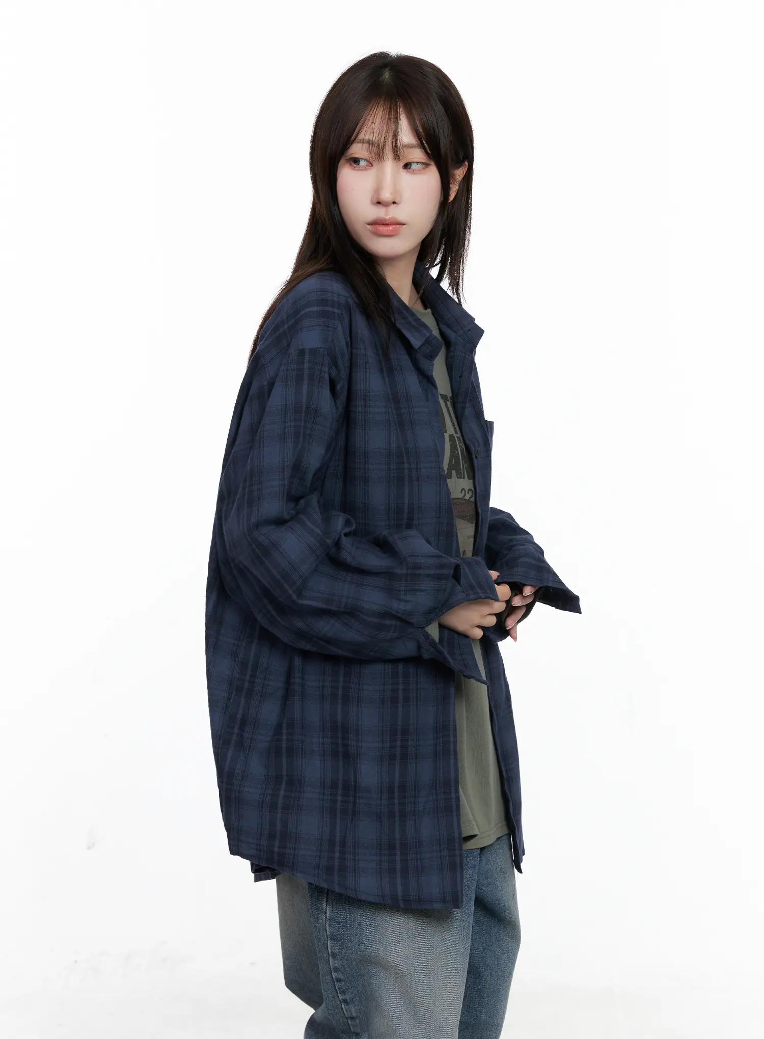 Oversized Plaid Casual Shirt CO520 - Image 9