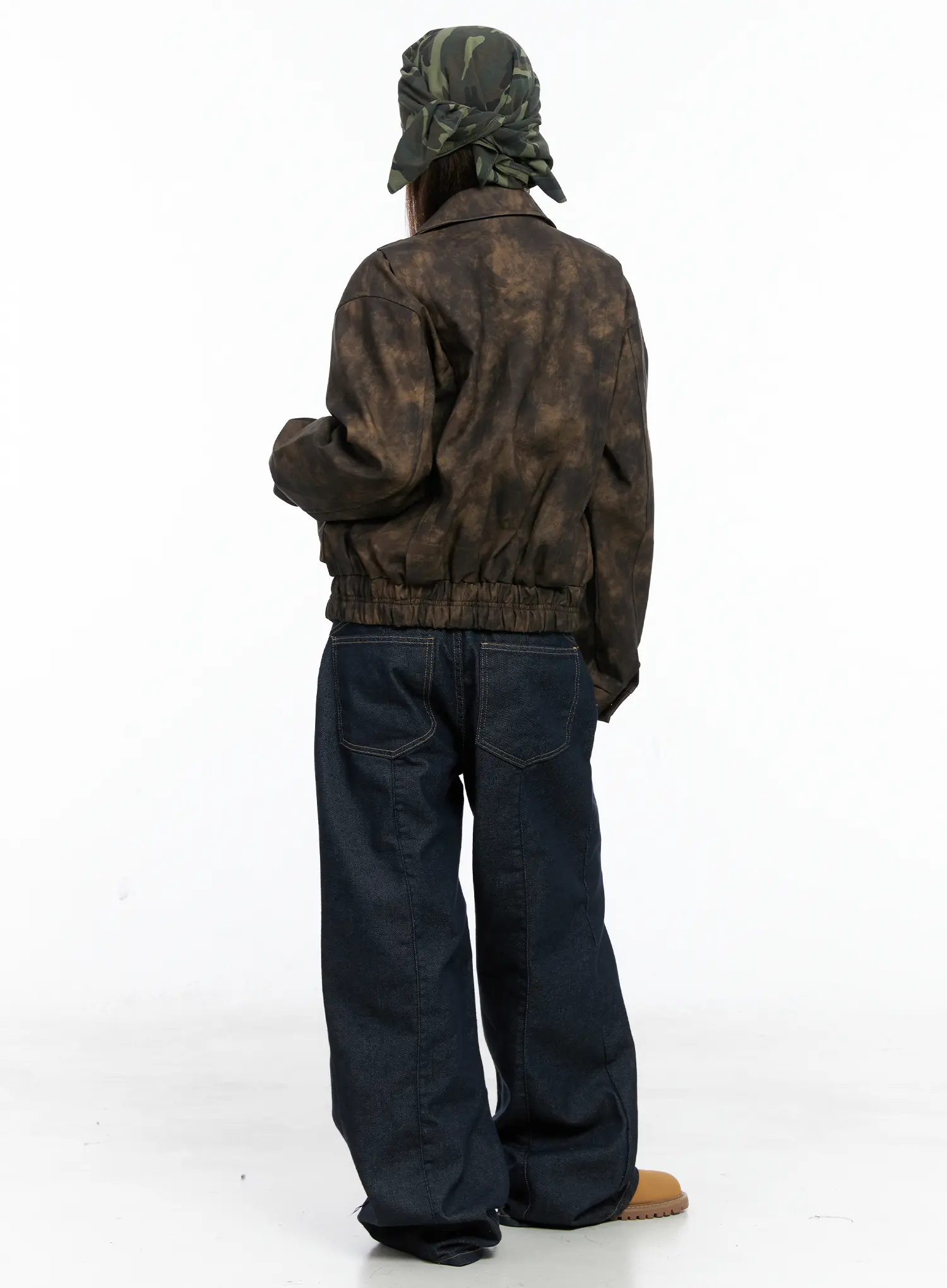 Oversized Print Leather Jacket CS505 - Image 5