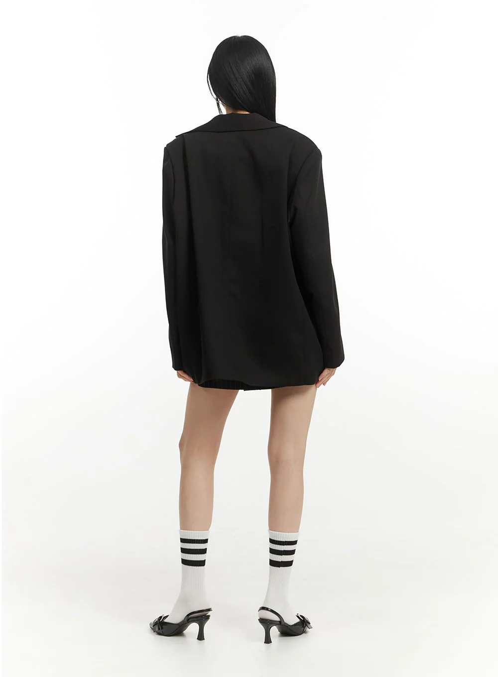 Oversized Solid Pocket Blazer IM406 - Image 6