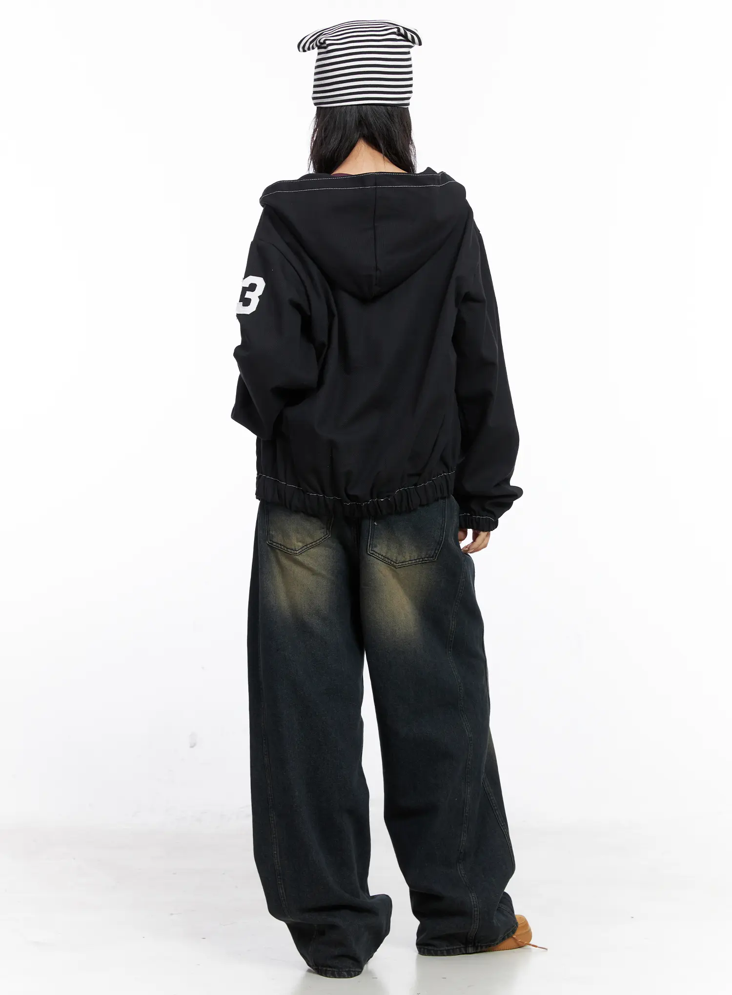 Oversized Stitch Hoodie Jacket CO507 - Image 8