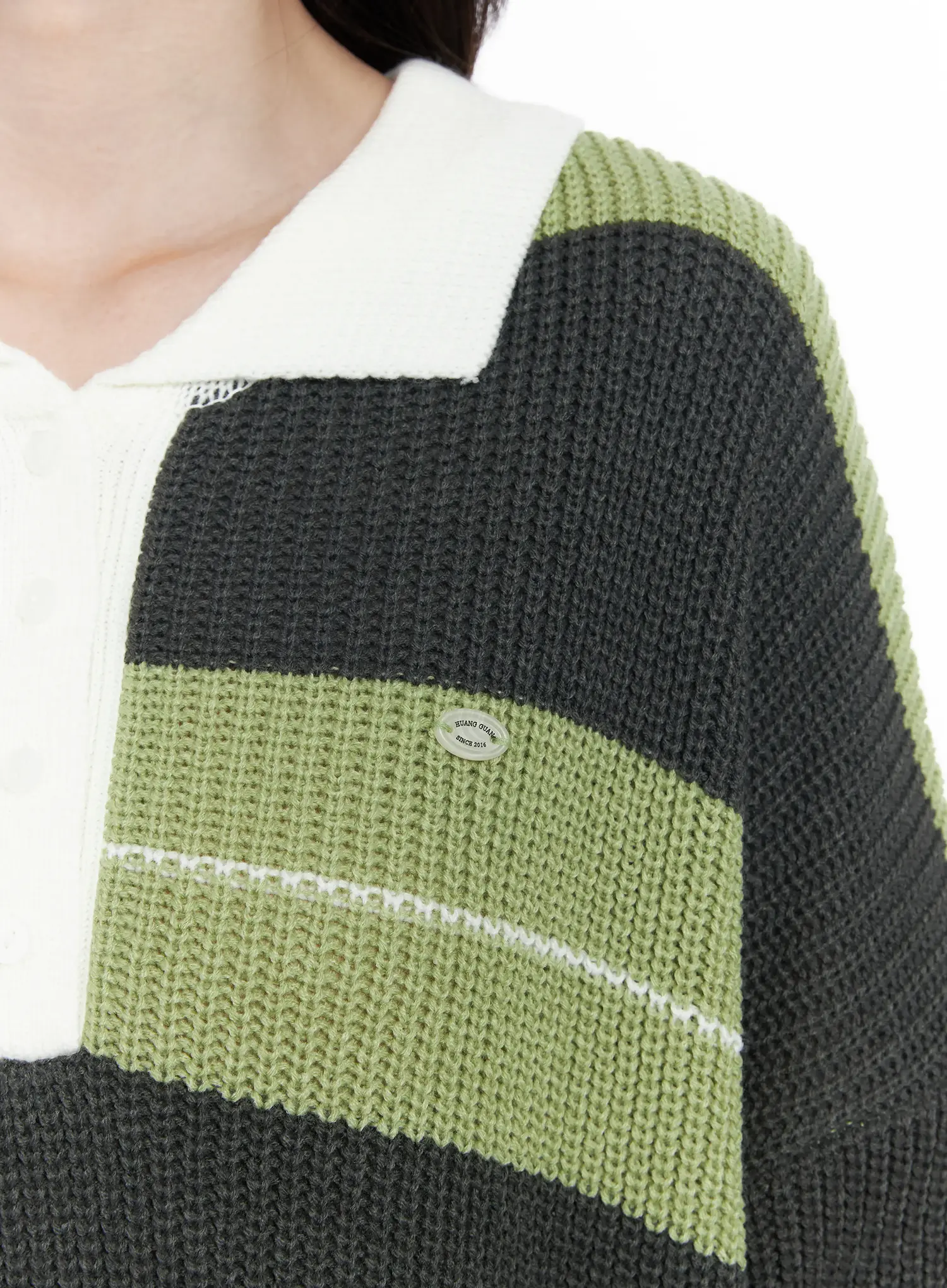 Oversized Striped Knit Pullover Sweater IF520 - Image 10