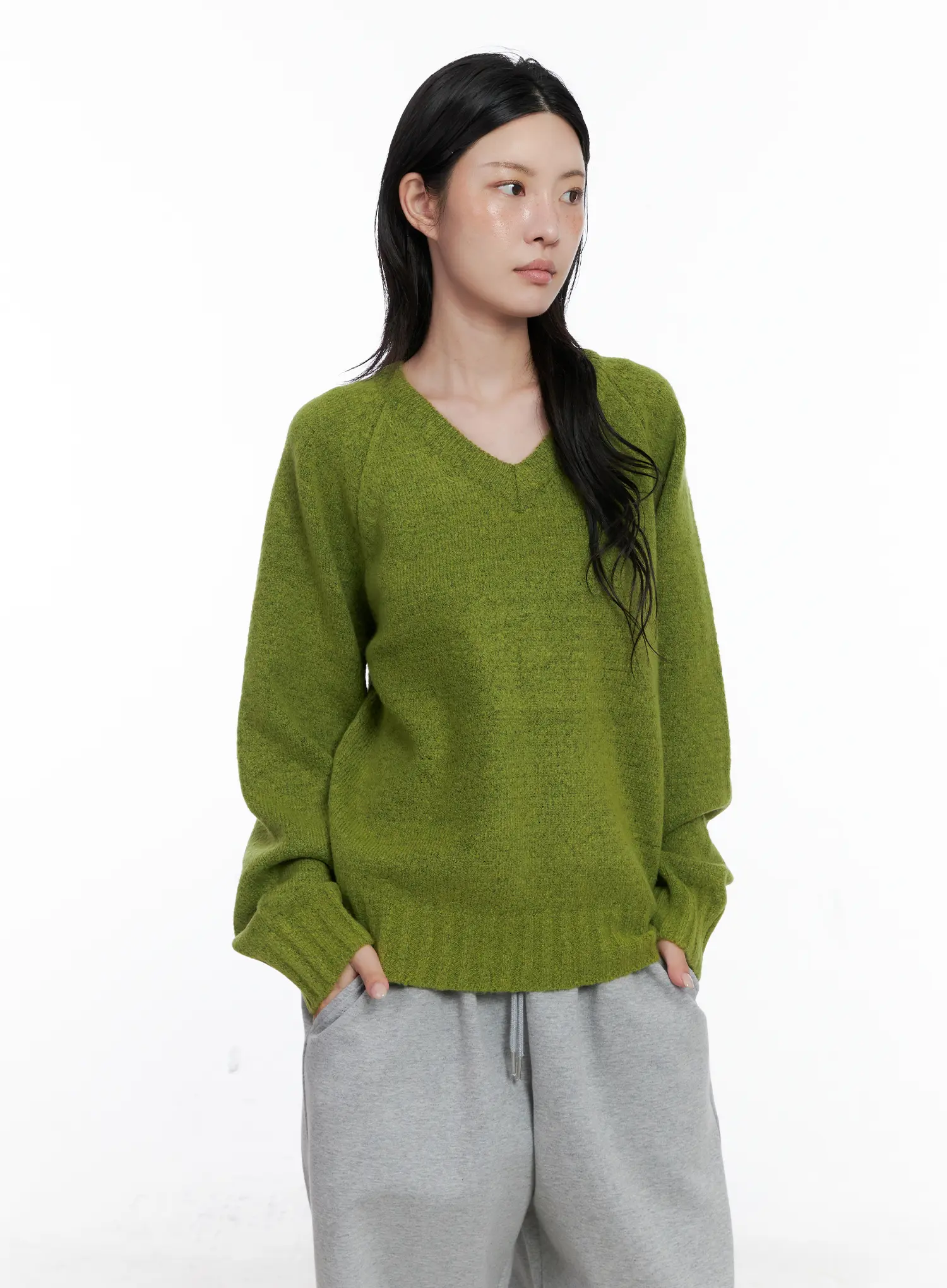 Oversized V-Neck Knit Sweater CS529 - Image 2