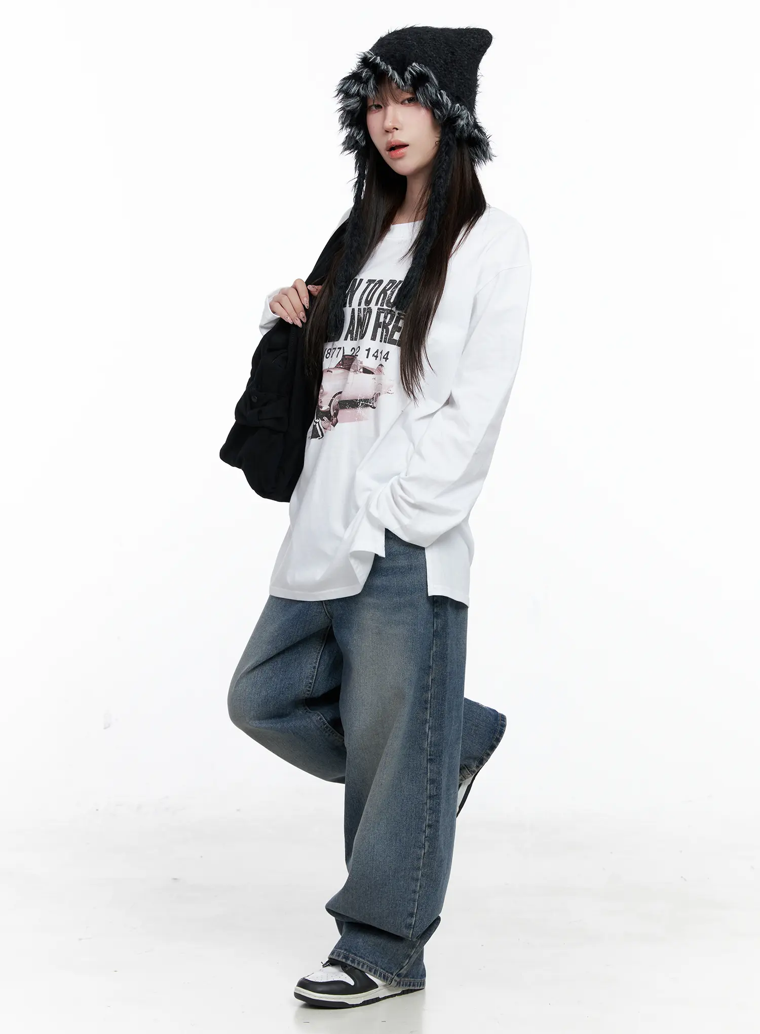 Oversized Vintage Print Long Sleeve Tee CO520 - Image 5