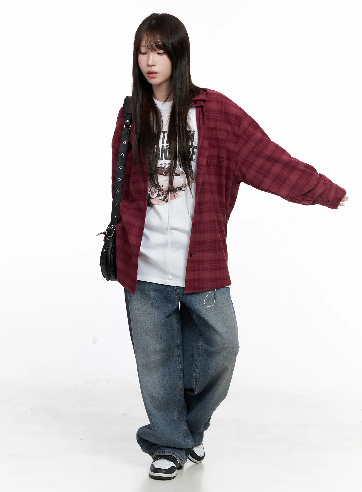 Oversized Vintage Print Long Sleeve Tee CO520 - Image 8