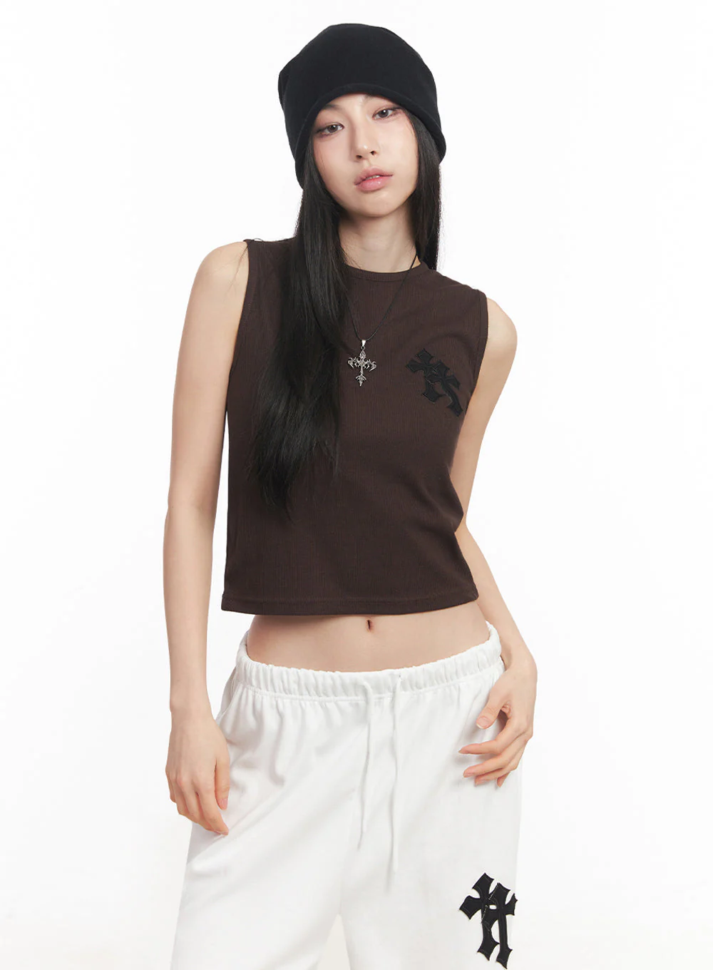 Patched Chic Sleeveless Top IY516 - Image 11