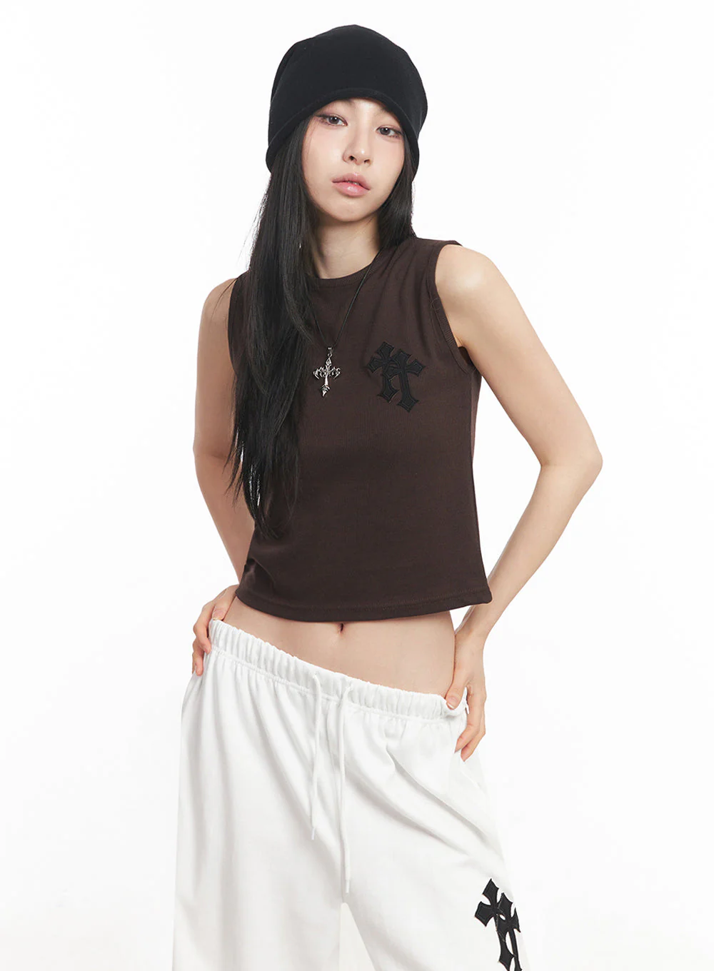 Patched Chic Sleeveless Top IY516 - Image 17