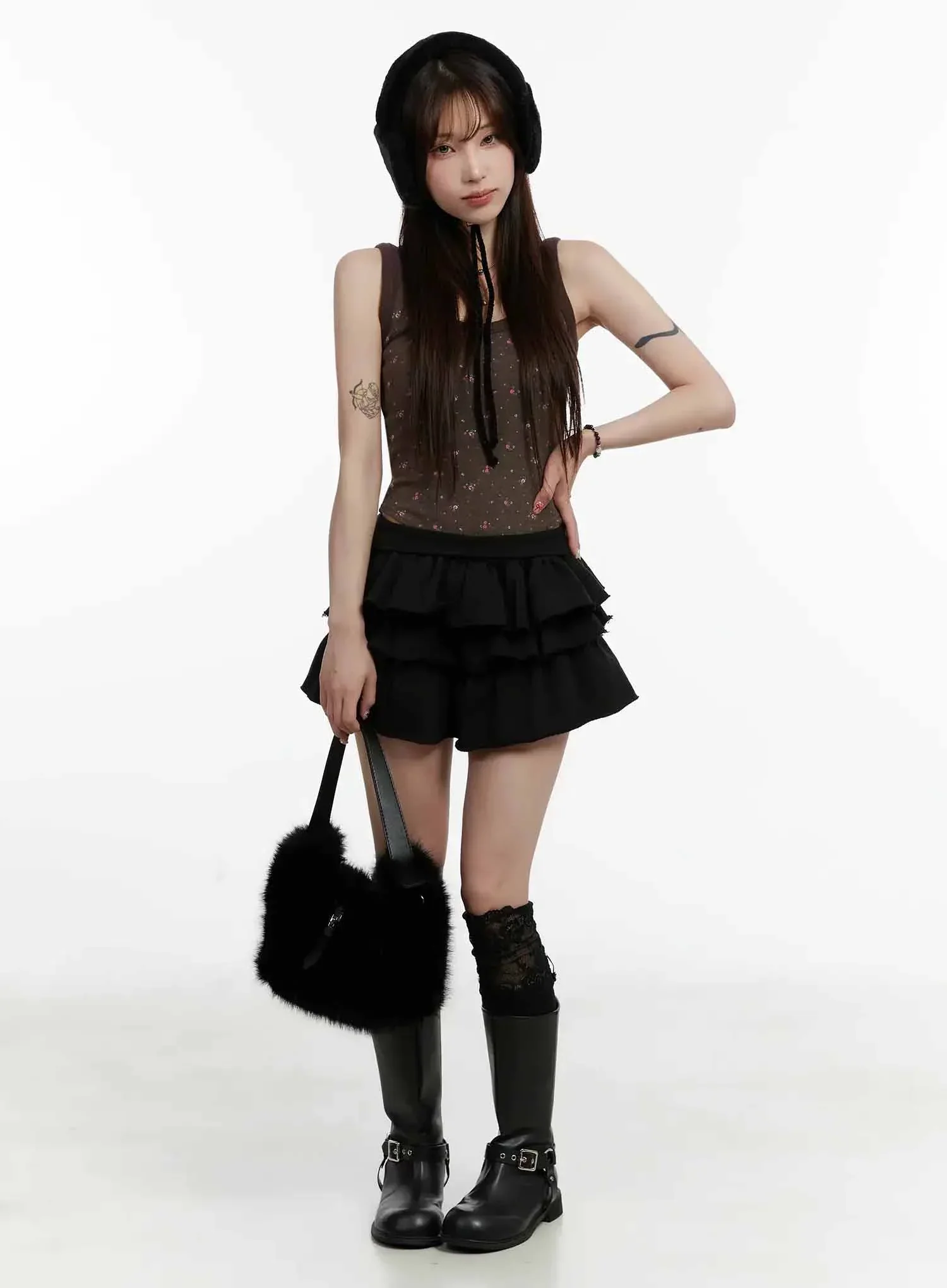 Patterned Fleece Tank Top IJ516 - Image 11