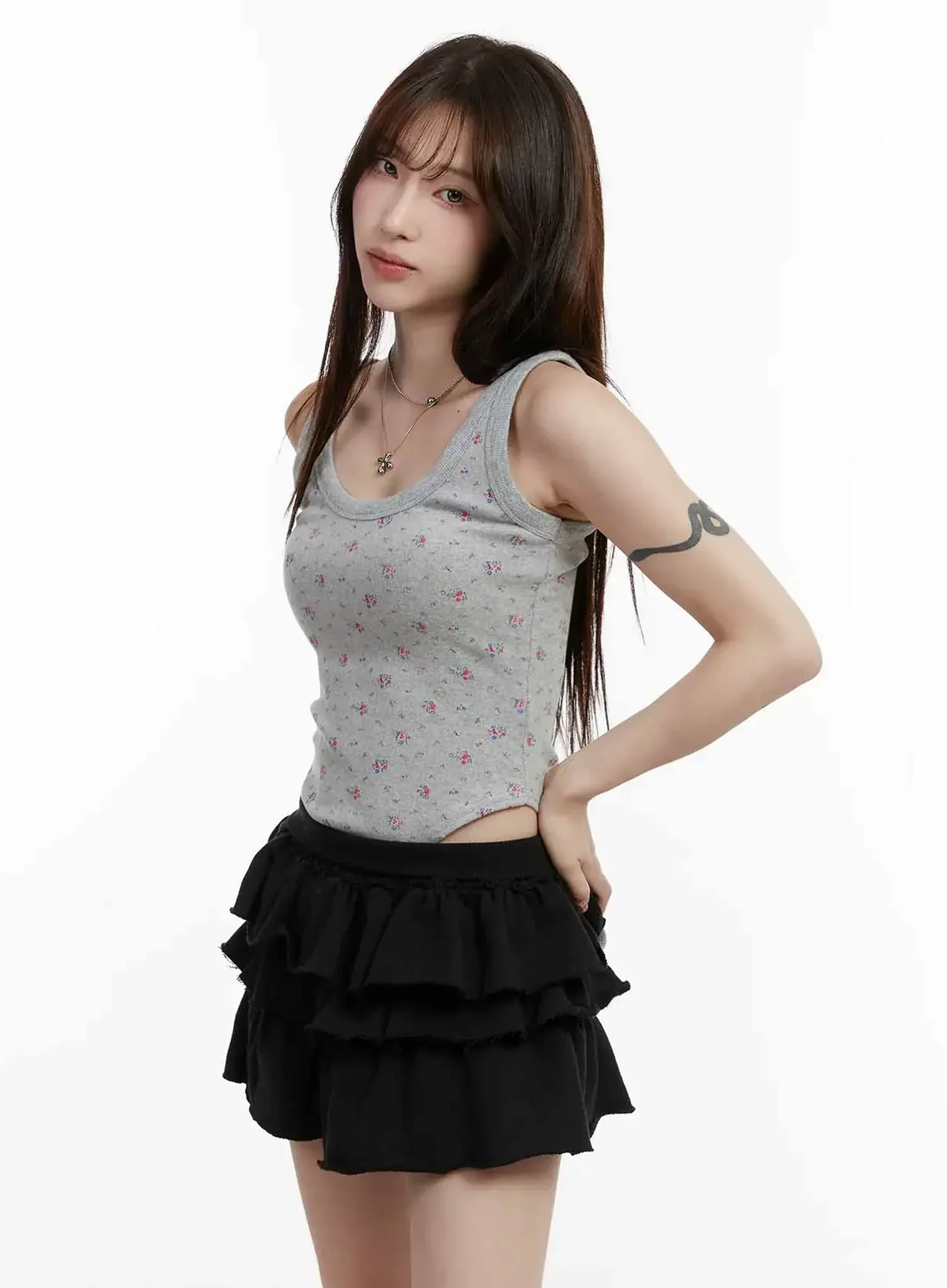 Patterned Fleece Tank Top IJ516 - Image 13
