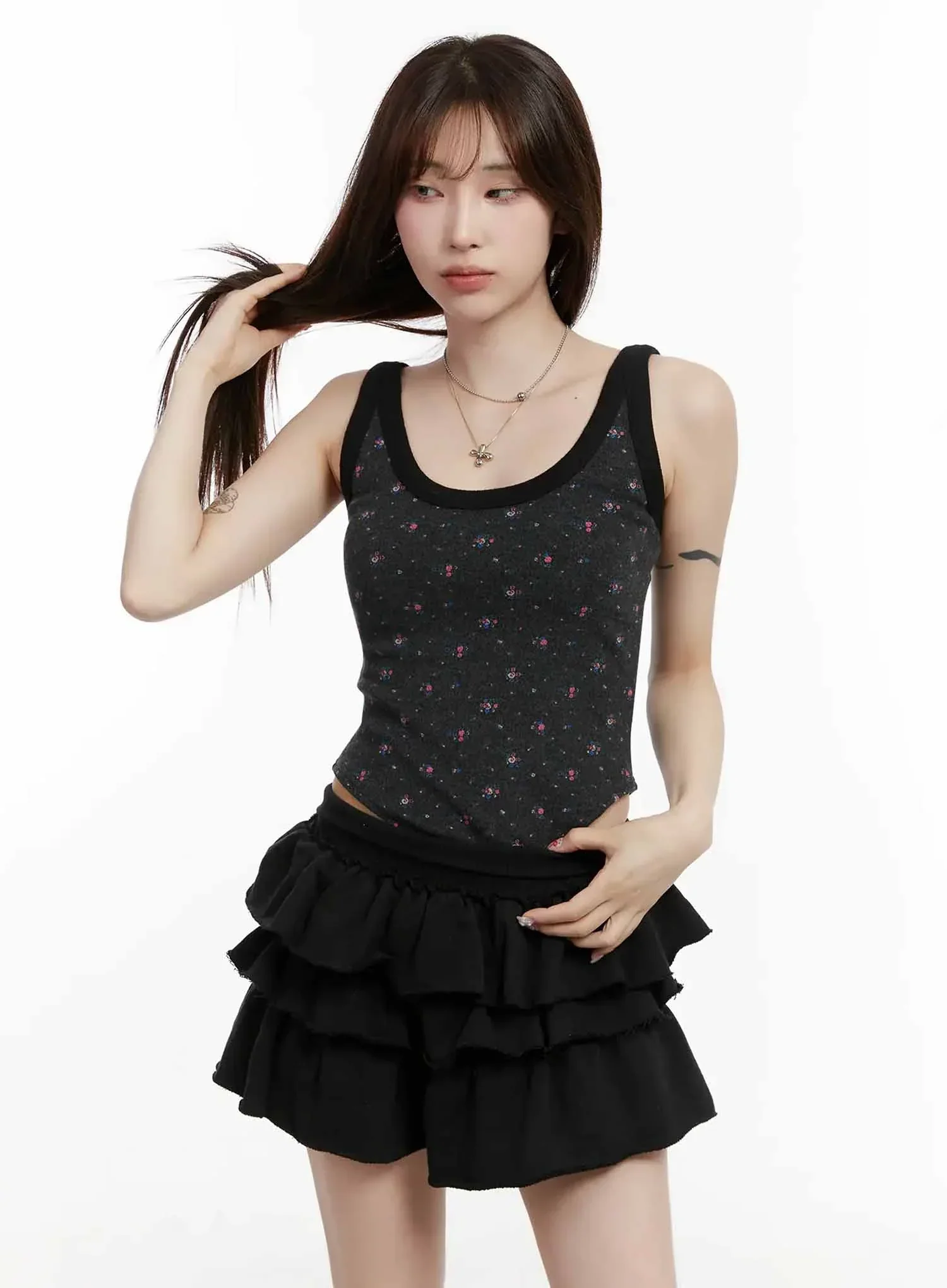 Patterned Fleece Tank Top IJ516 - Image 14