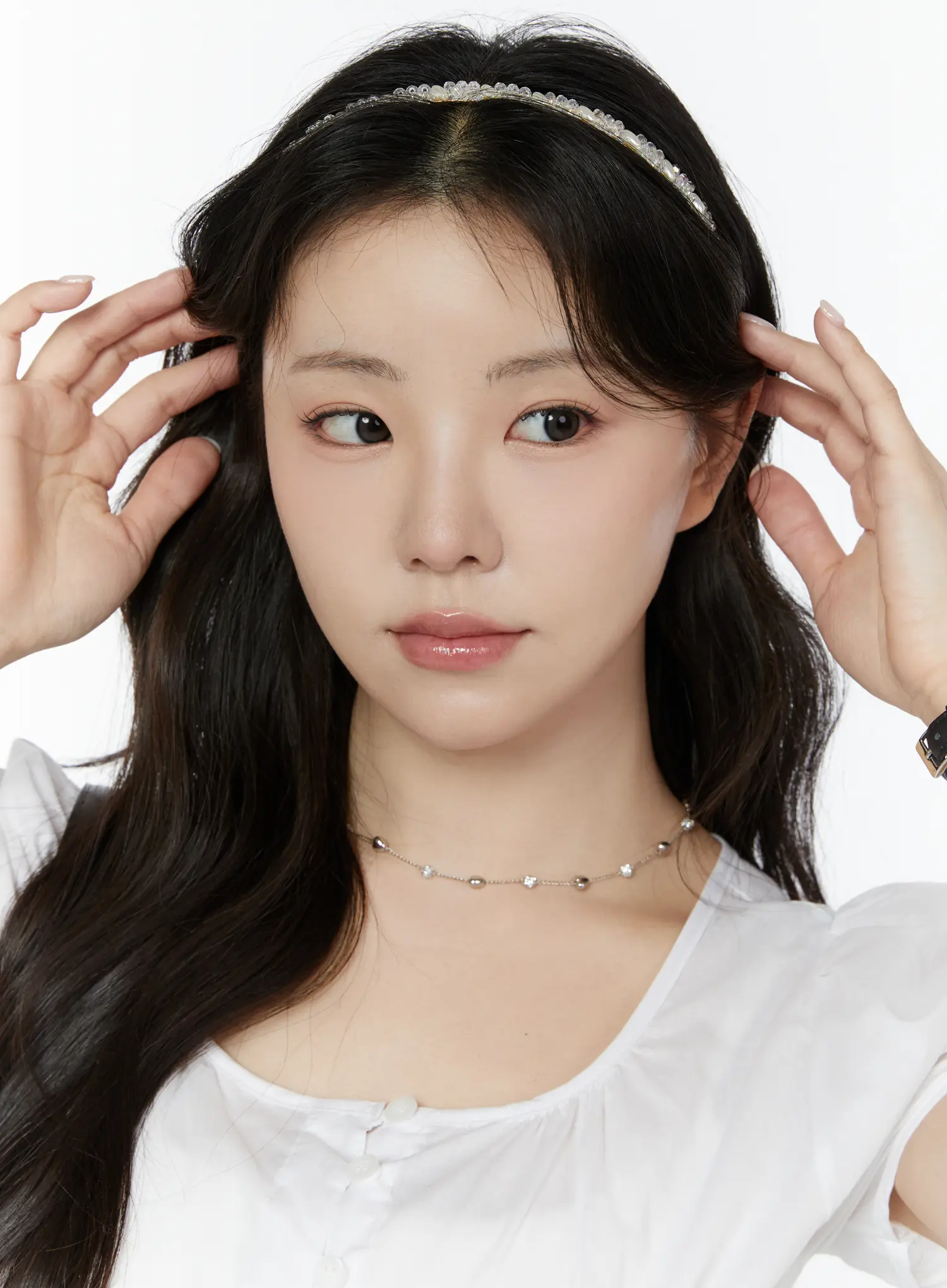 Pearl Cubic Beaded Hairband IY511 - Image 3