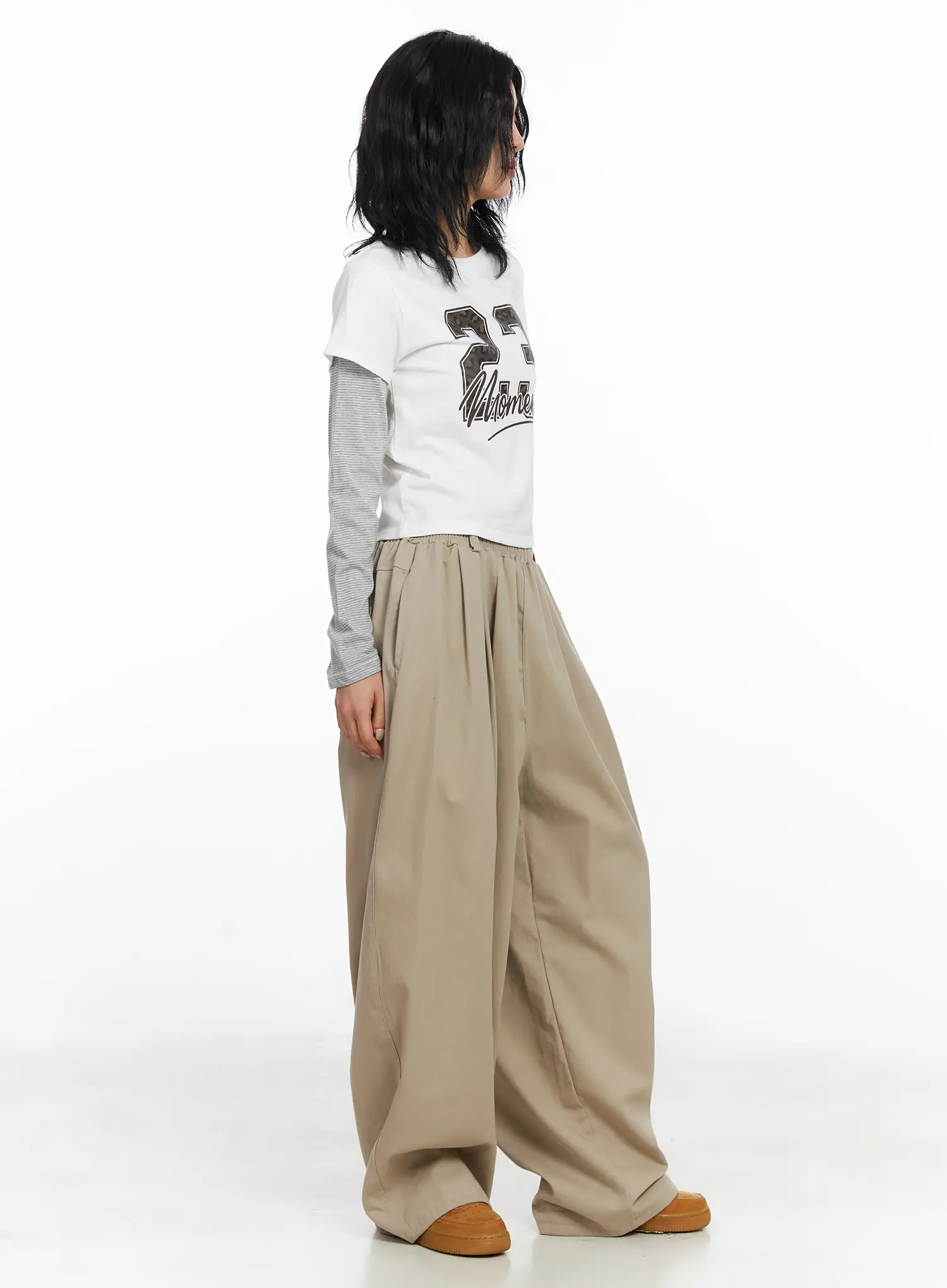 Pin Tuck Wide Leg Balloon Pants CJ523 - Image 5